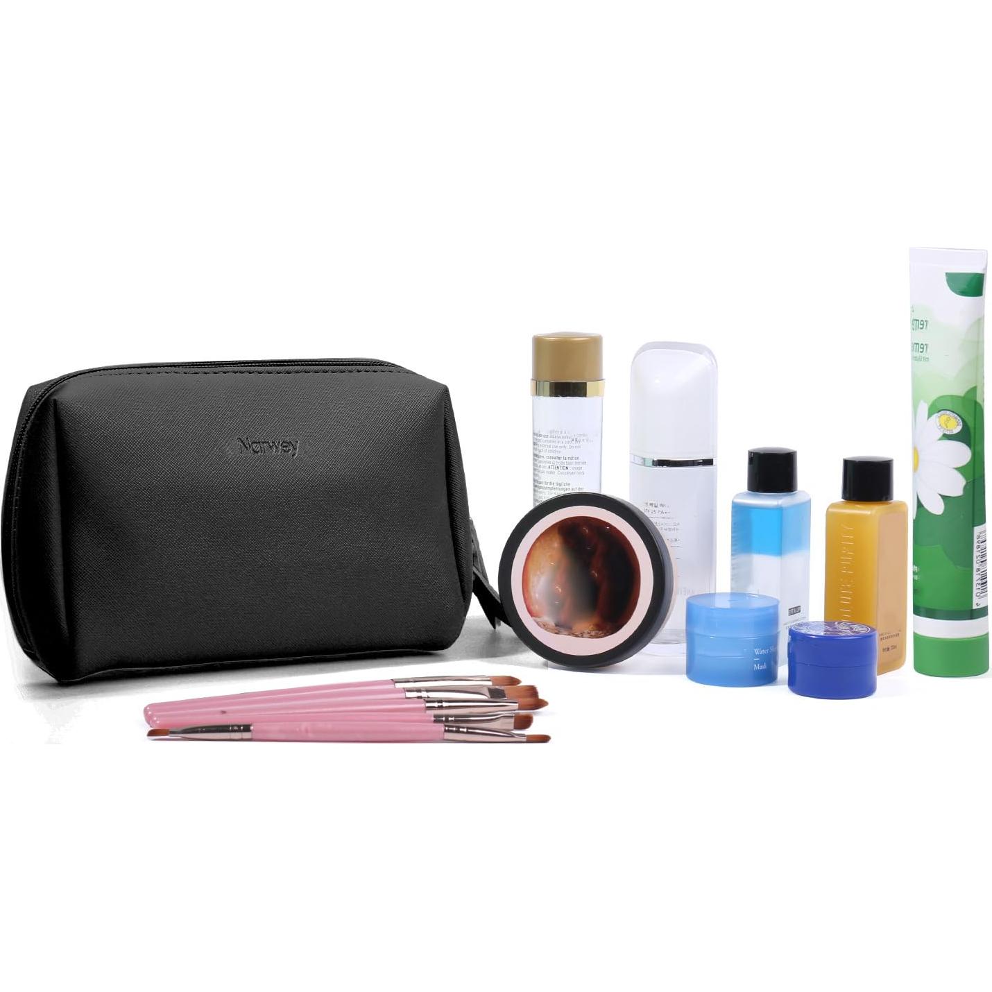 Bolsa de Maquillaje Pequeña Narwey Negra con Compartimentos