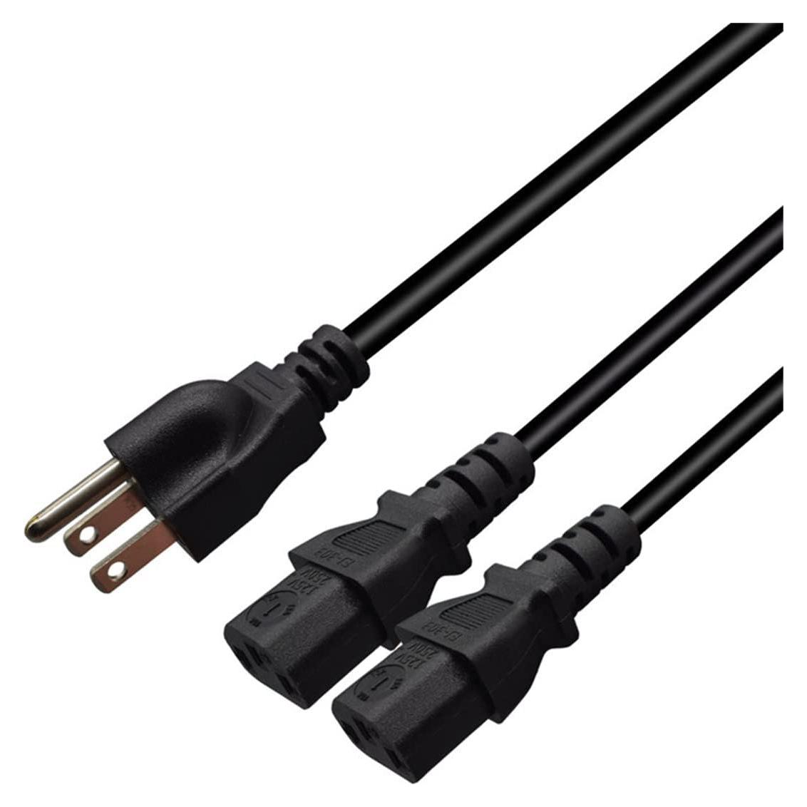 Cable Divisor de Energía NEMA 5-15P a 2X C13 1M UL