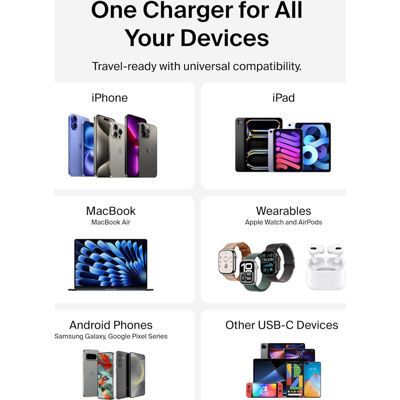 Cargador de Pared Doble Puerto Belkin 42W USB-C y USB-A Negro