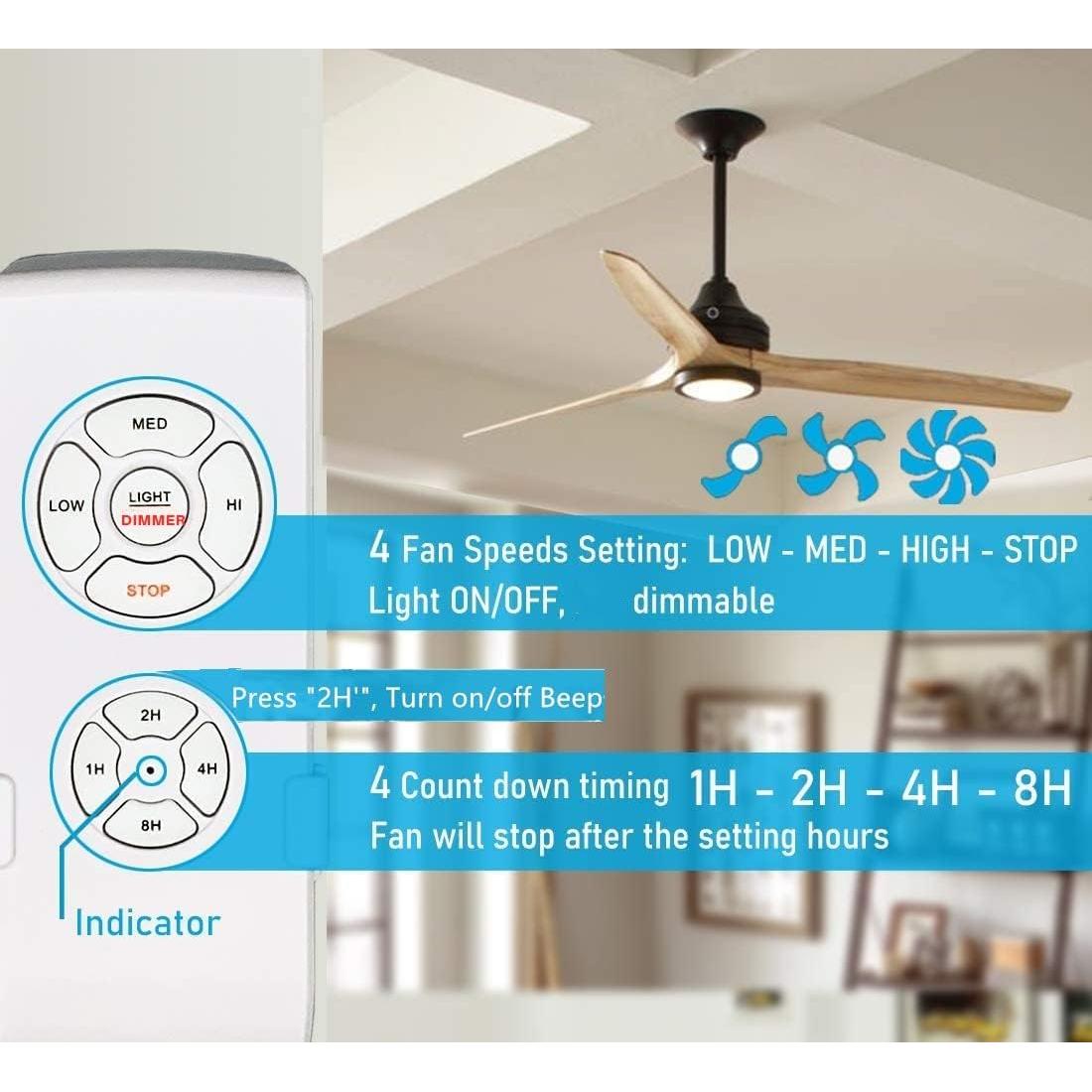 Control Remoto Universal para Ventilador de Techo Nexete, Regulador de Luz y Temporizador