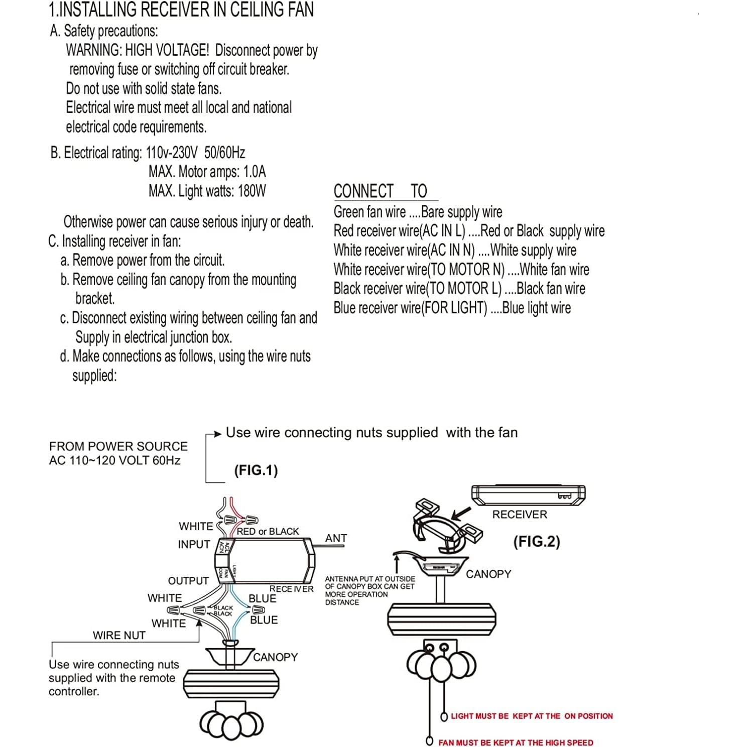 Control Remoto Universal para Ventilador de Techo Nexete, Regulador de Luz y Temporizador