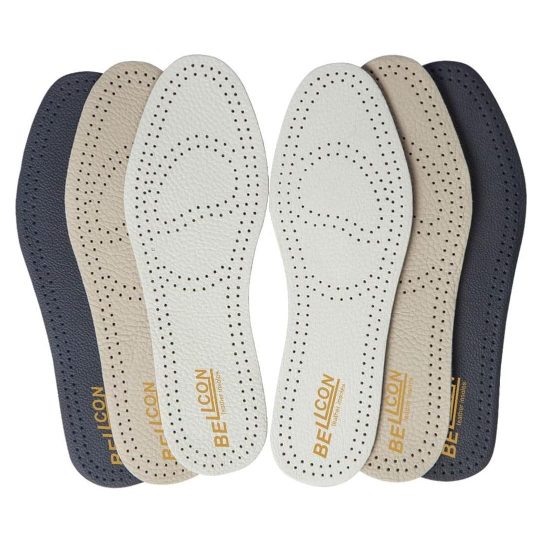 Plantillas de Cuero Bellcon Antideslizantes 3 Pares Mujeres 35-36