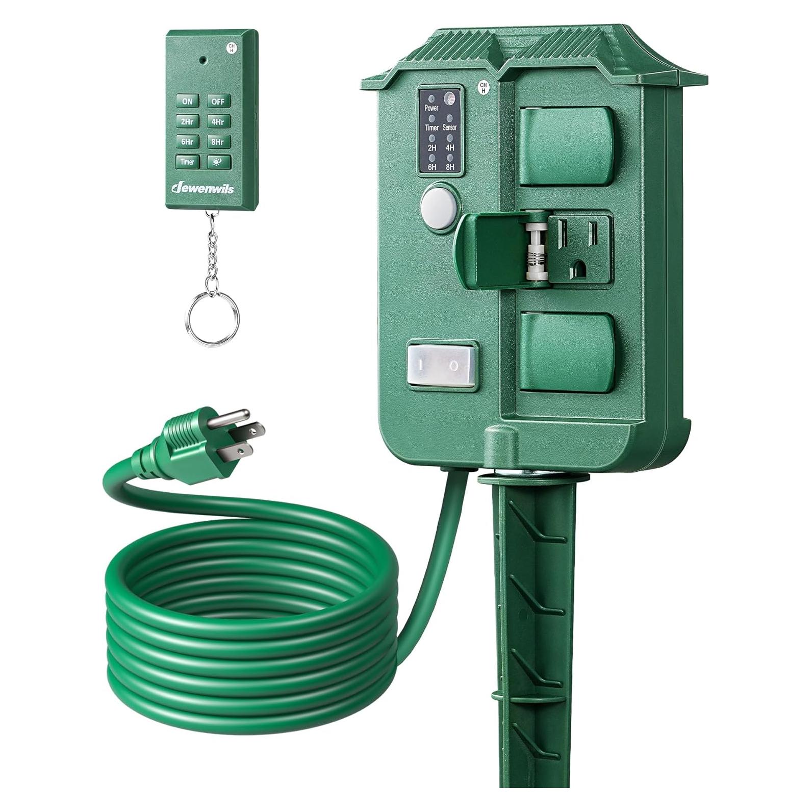 Temporizador de Estaca Dewenwils para Exterior 6 Salidas 1.83m