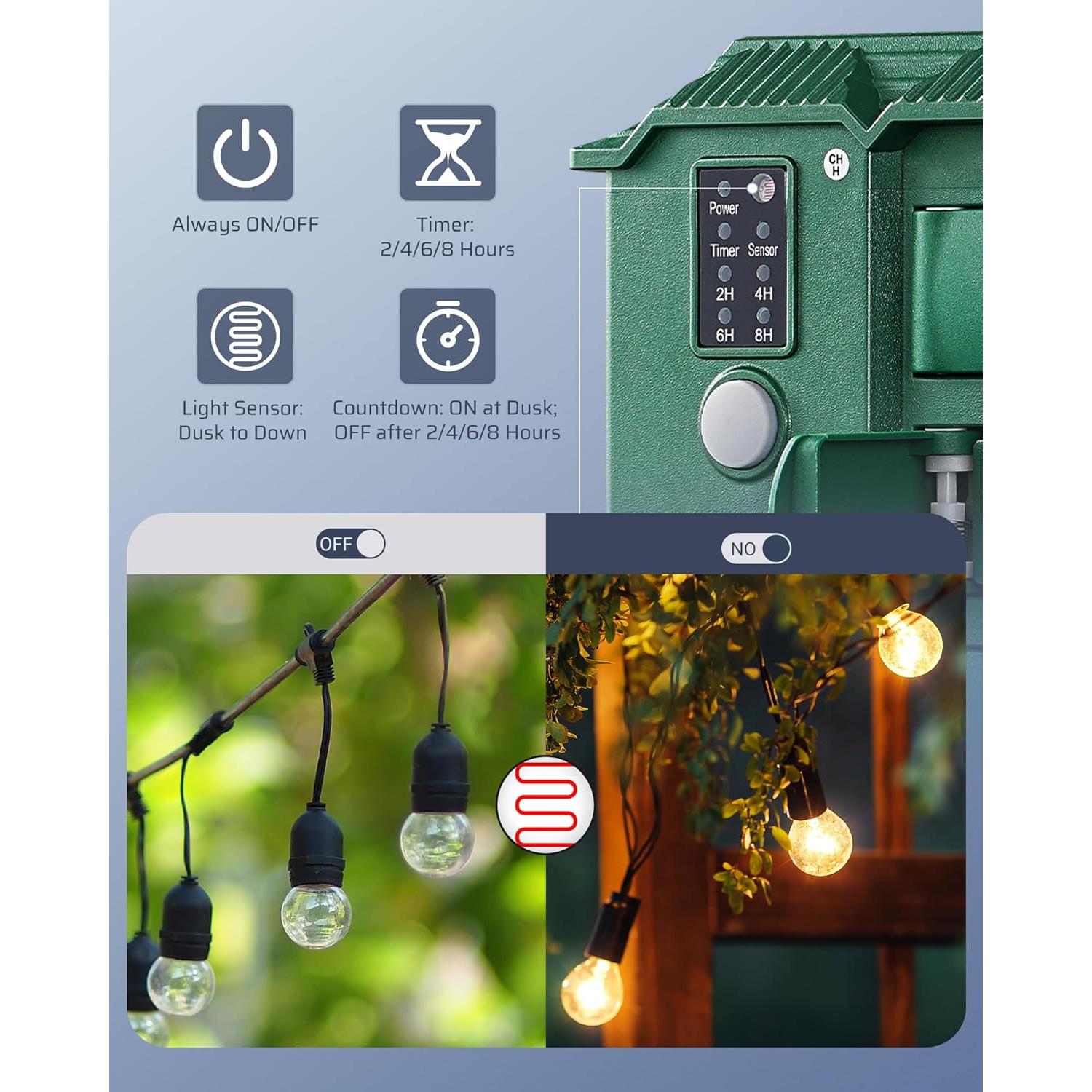 Temporizador de Estaca Dewenwils para Exterior 6 Salidas 1.83m