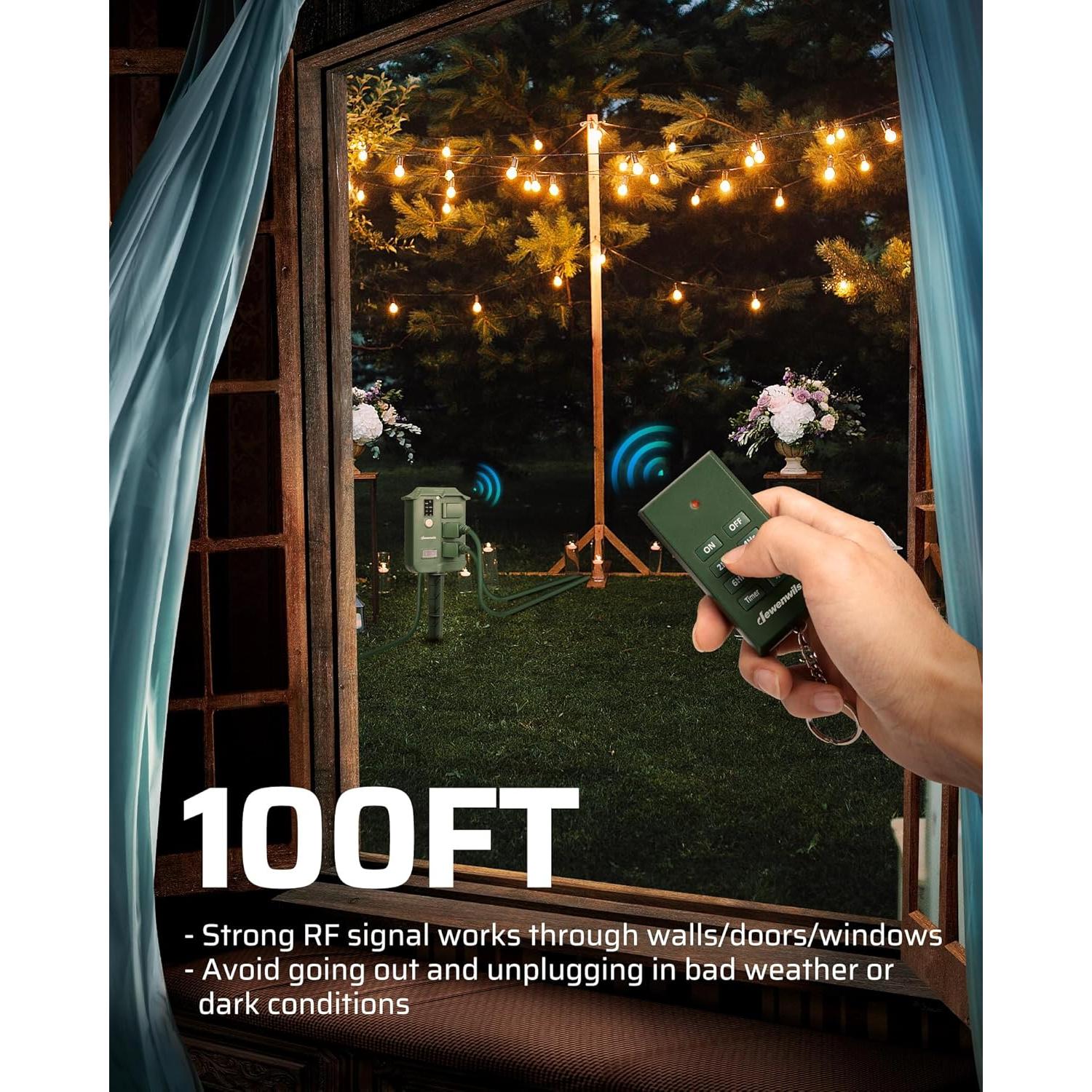 Temporizador de Estaca Dewenwils para Exterior 6 Salidas 1.83m