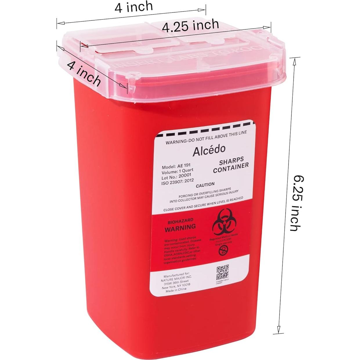 Contenedor de Puntas Alcedo 1QT para Agujas y Jeringas