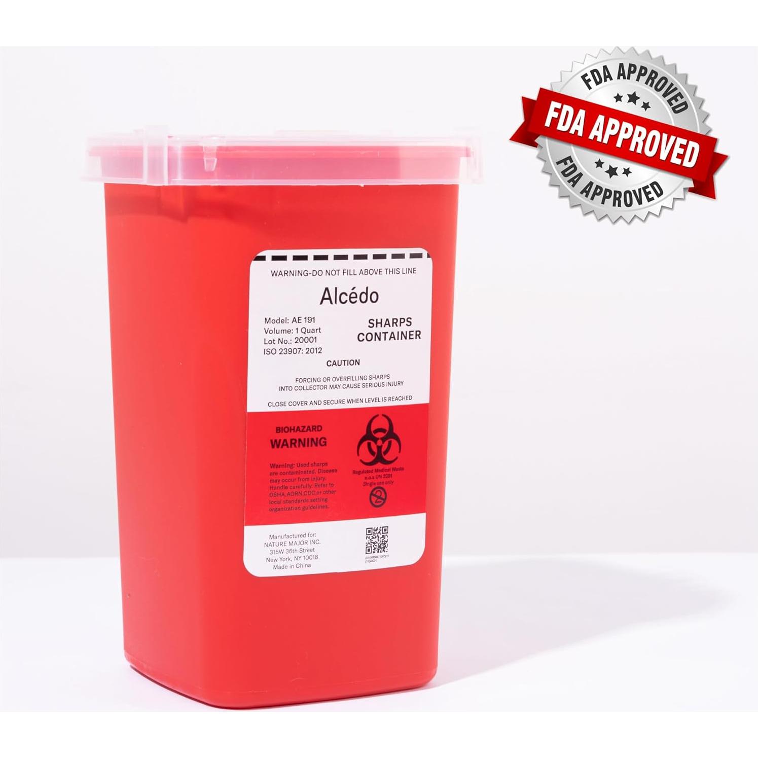 Contenedor de Puntas Alcedo 1QT para Agujas y Jeringas