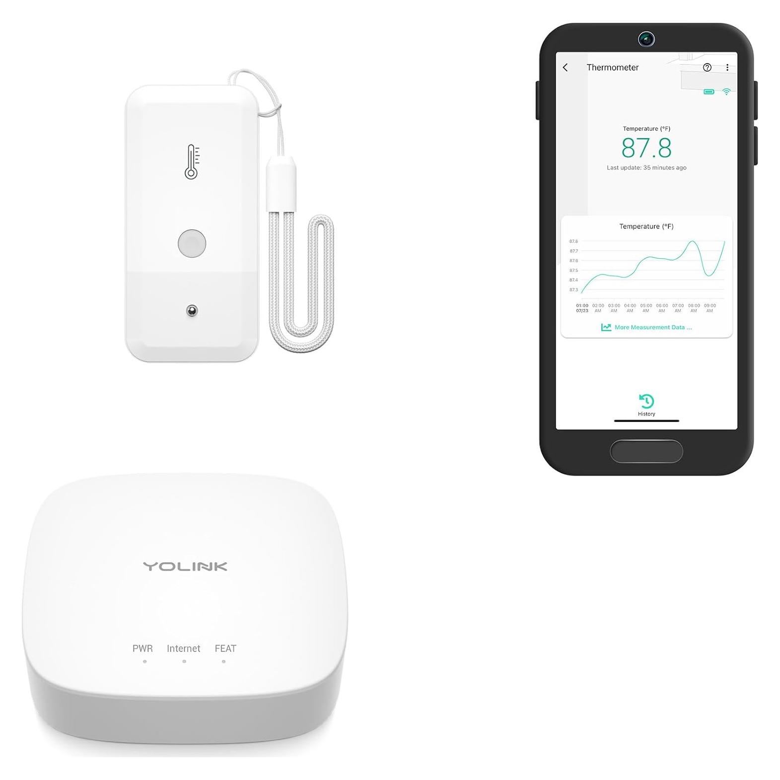 Termómetro Inalámbrico Inteligente YoLink con Hub - Monitoreo de Temperatura