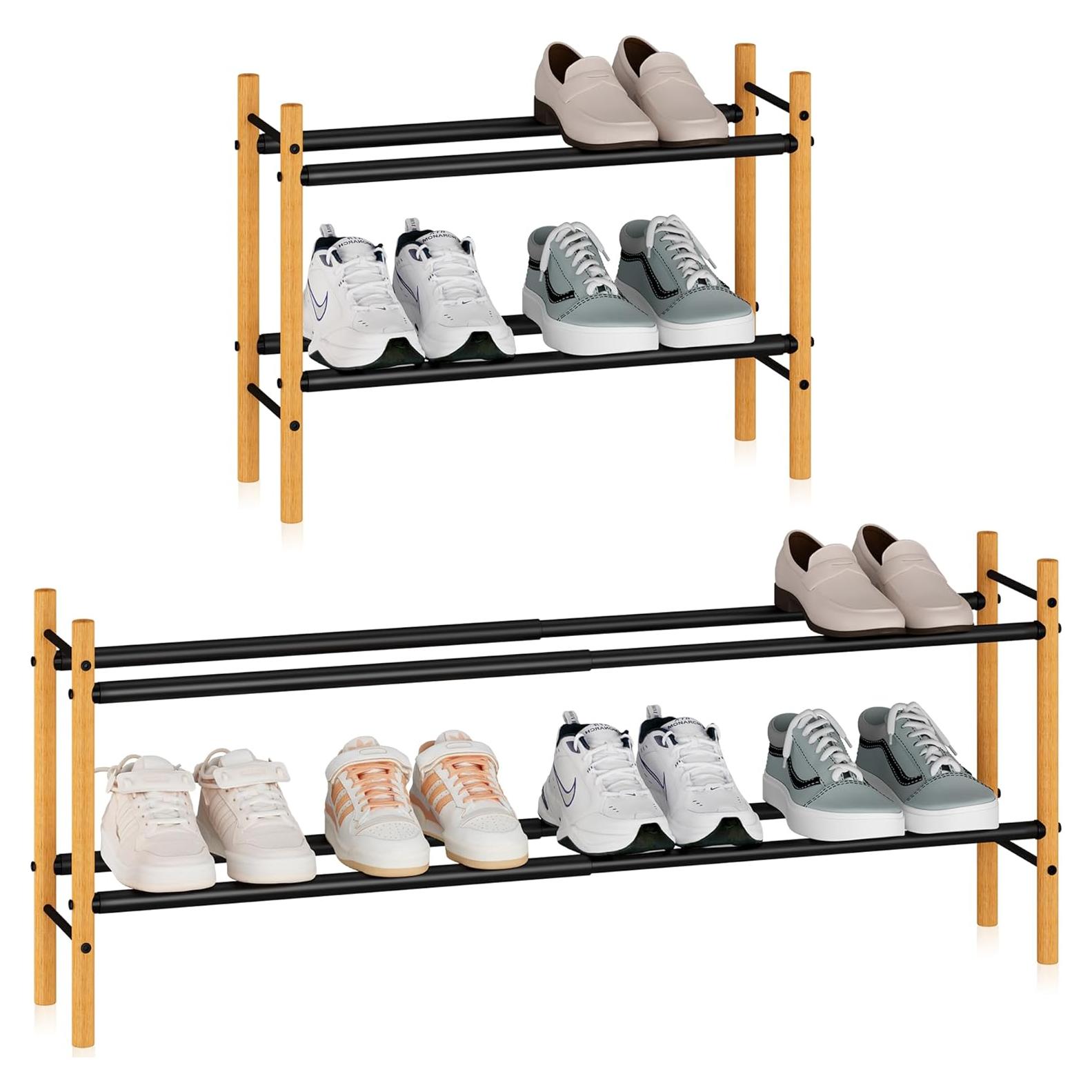 Estante de Zapatos Expandible STORAGE MANIAC 2 Niveles Bambú