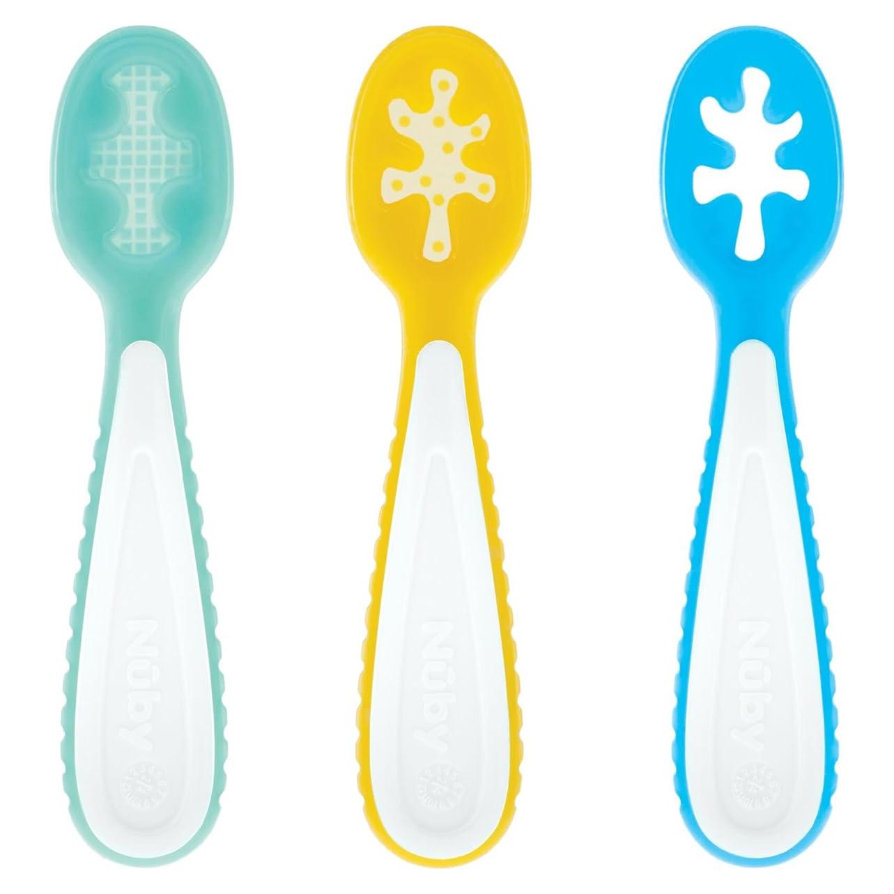 Set de cucharas para bebés Nuby - 3 piezas - Silicona 6+ meses