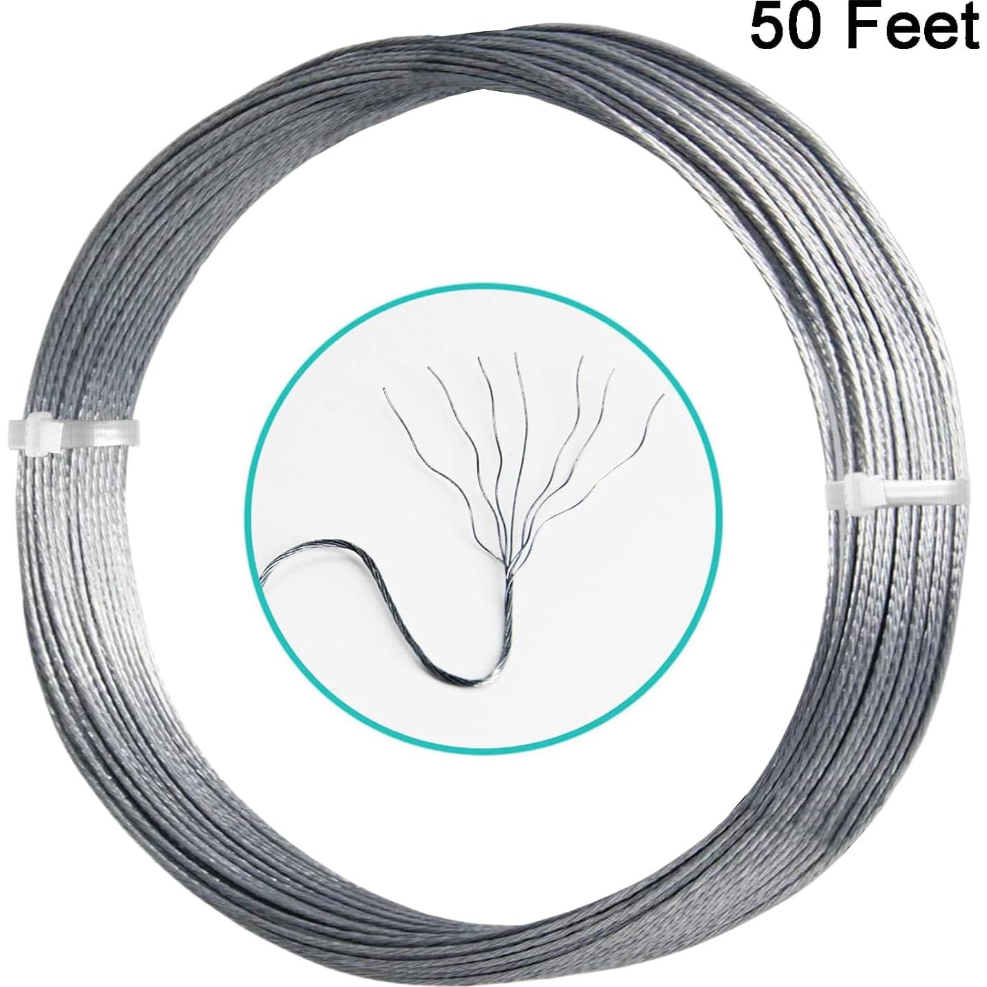 Alambre para colgar cuadros Cerpourt 15.2 m 30 lbs Plateado