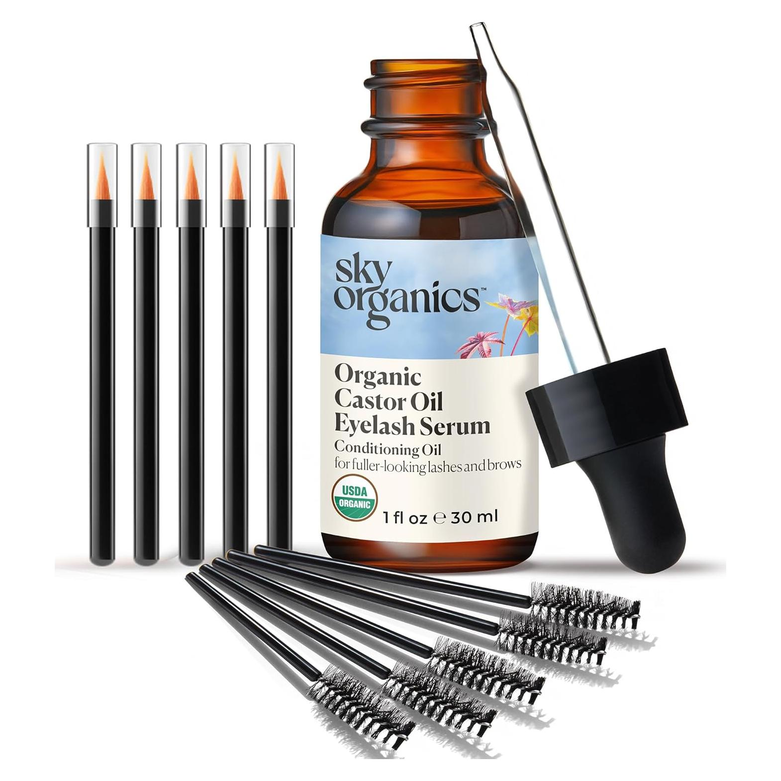 Suero de Pestañas y Cejas Orgánico Sky Organics 30 ml