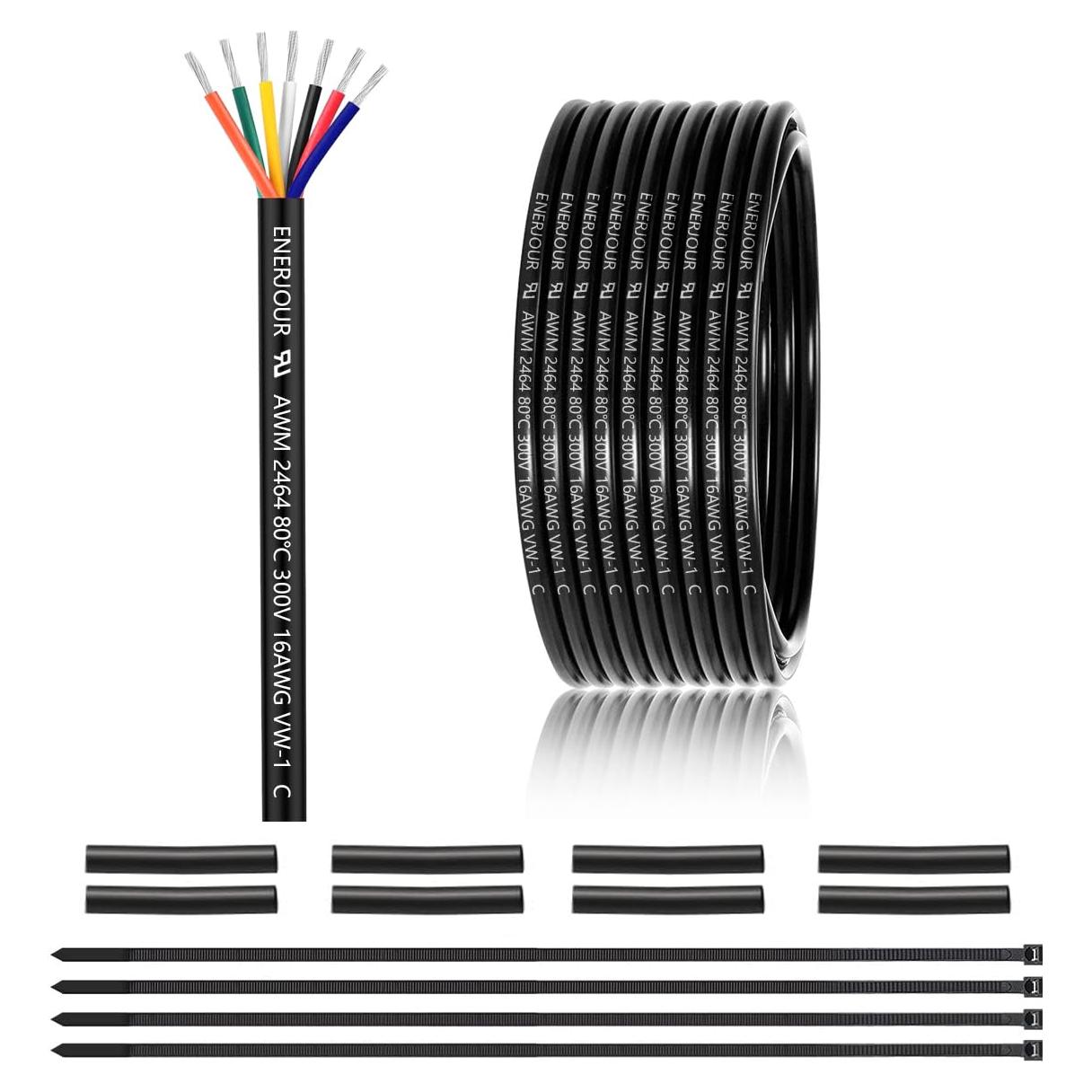 Cable eléctrico 16 AWG 7 conductores 3.05m ENERJOUR