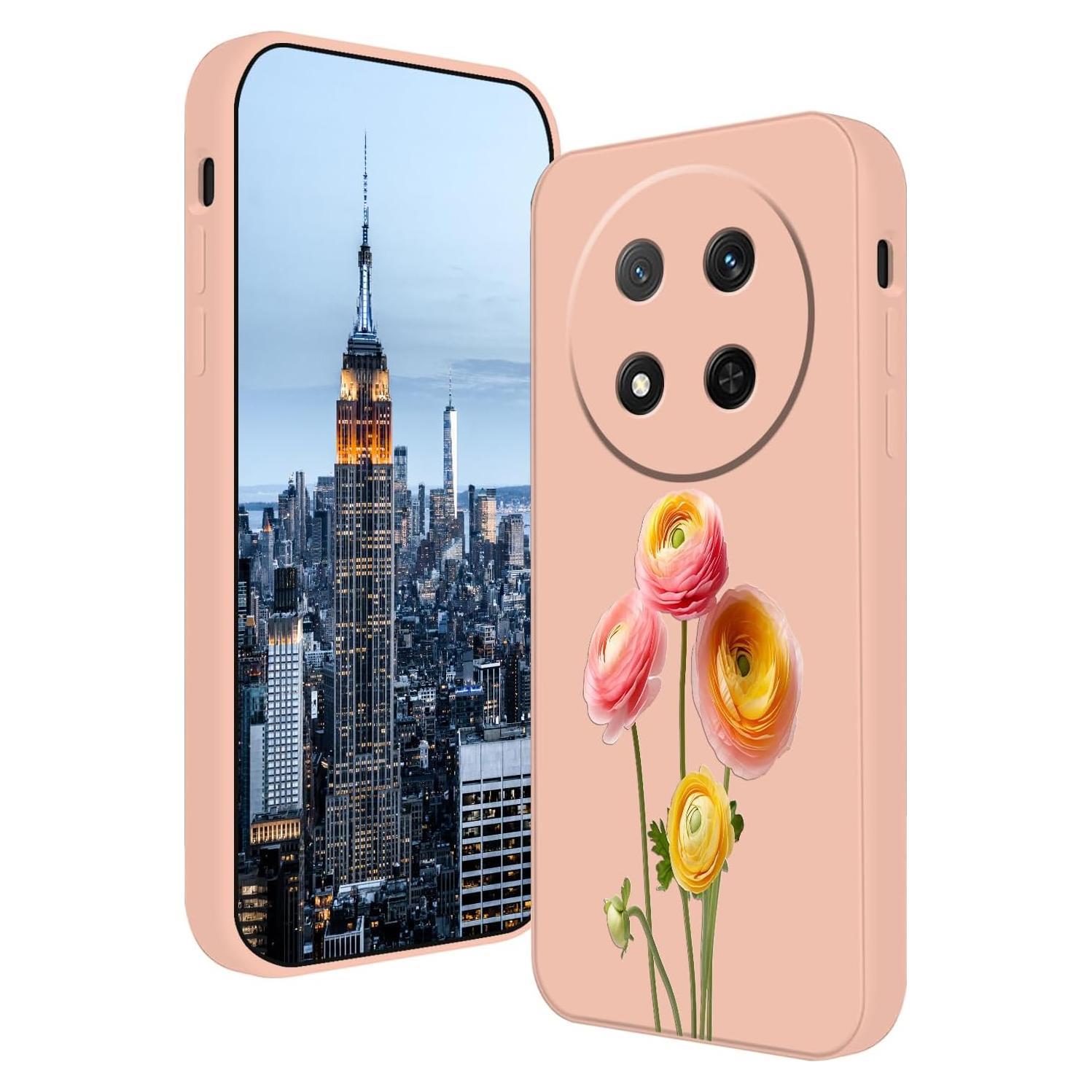 Funda Silicona Honor Magic 7 Lite Floral Rosa Ultra Fina