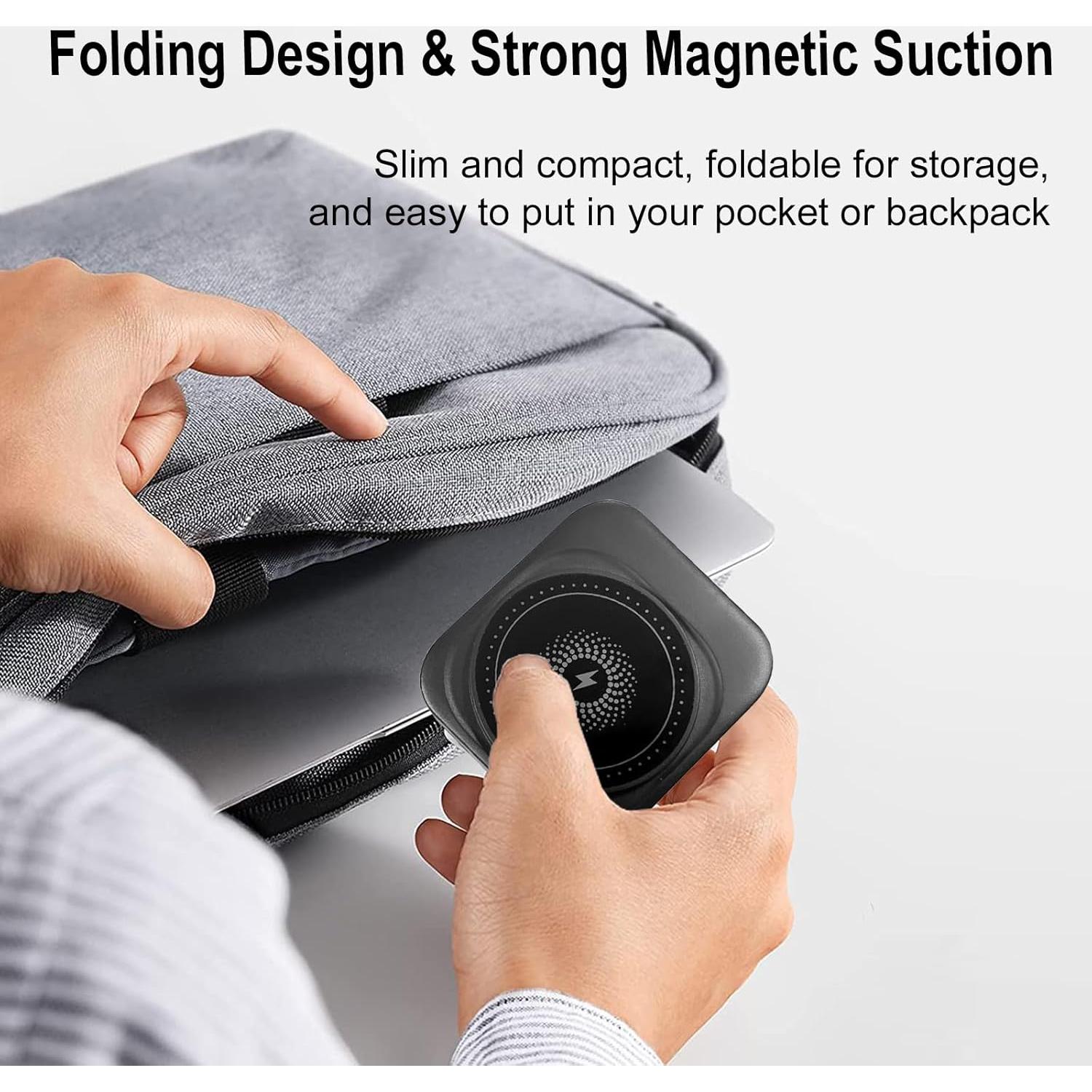 Cargador Inalámbrico 3 en 1 EFAITHFIX Plegable Negro