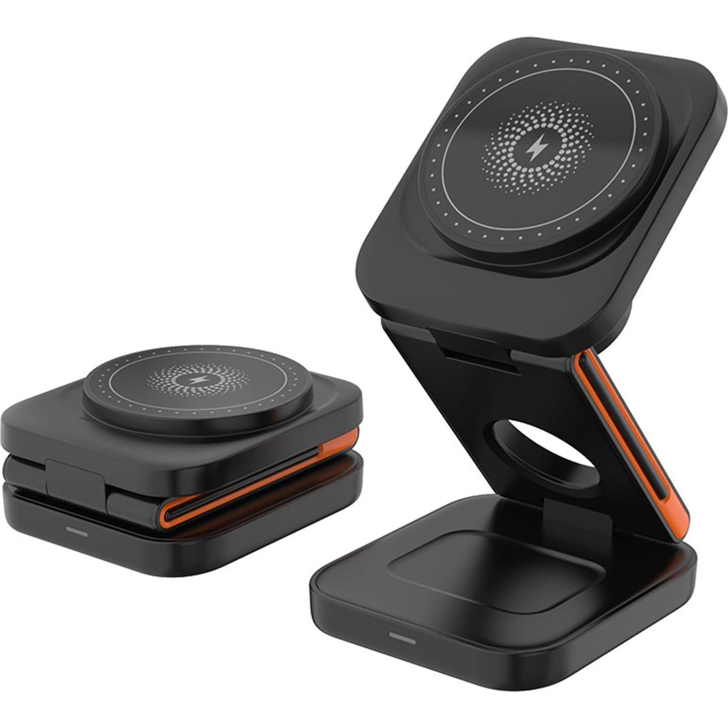 Cargador Inalámbrico 3 en 1 EFAITHFIX Plegable Negro