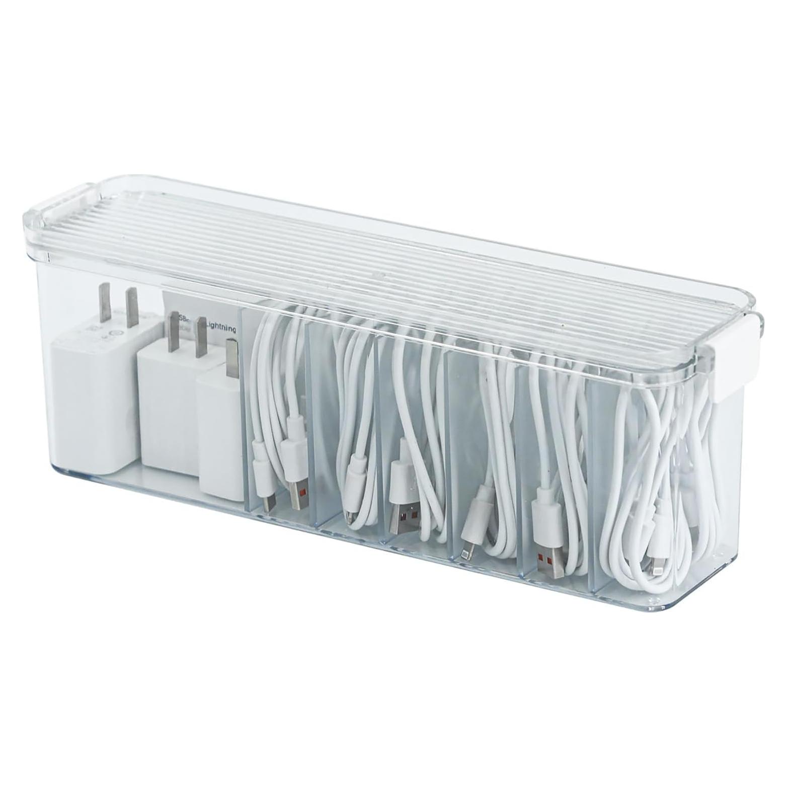 Caja Organizadora de Cables Yesesion 7 Compartimentos Transparente