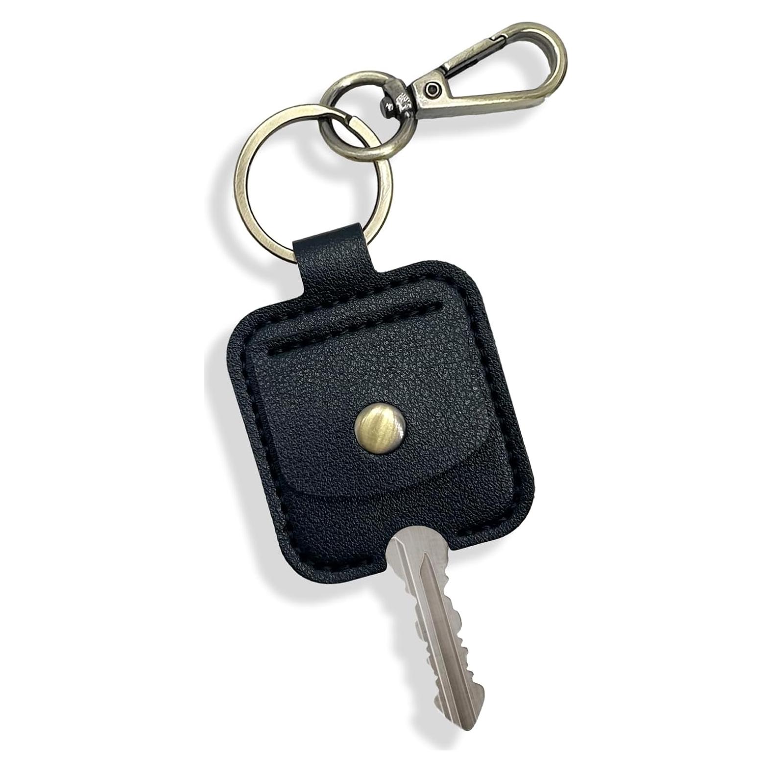 Funda de Llave de Cuero Negro para Hombres y Mujeres