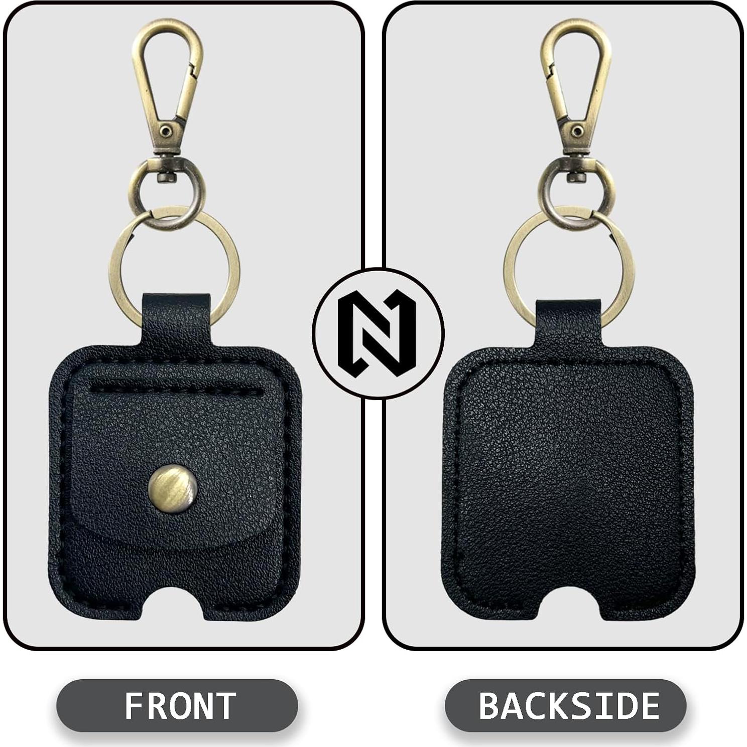 Funda de Llave de Cuero Negro para Hombres y Mujeres