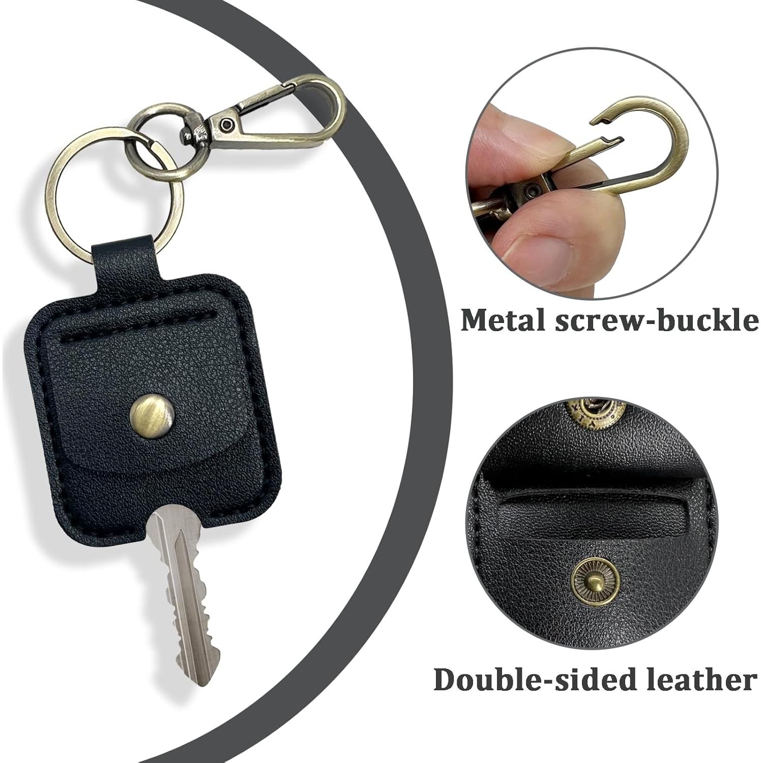 Funda de Llave de Cuero Negro para Hombres y Mujeres