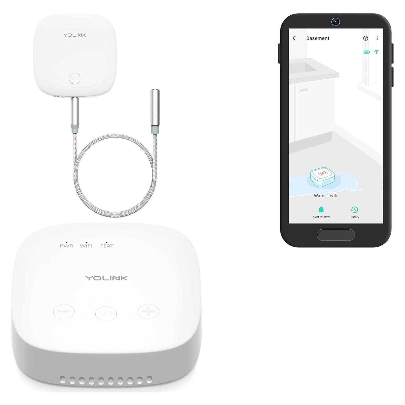 Sensor de Fugas de Agua YoLink 2 con Hub, 105dB, 402m