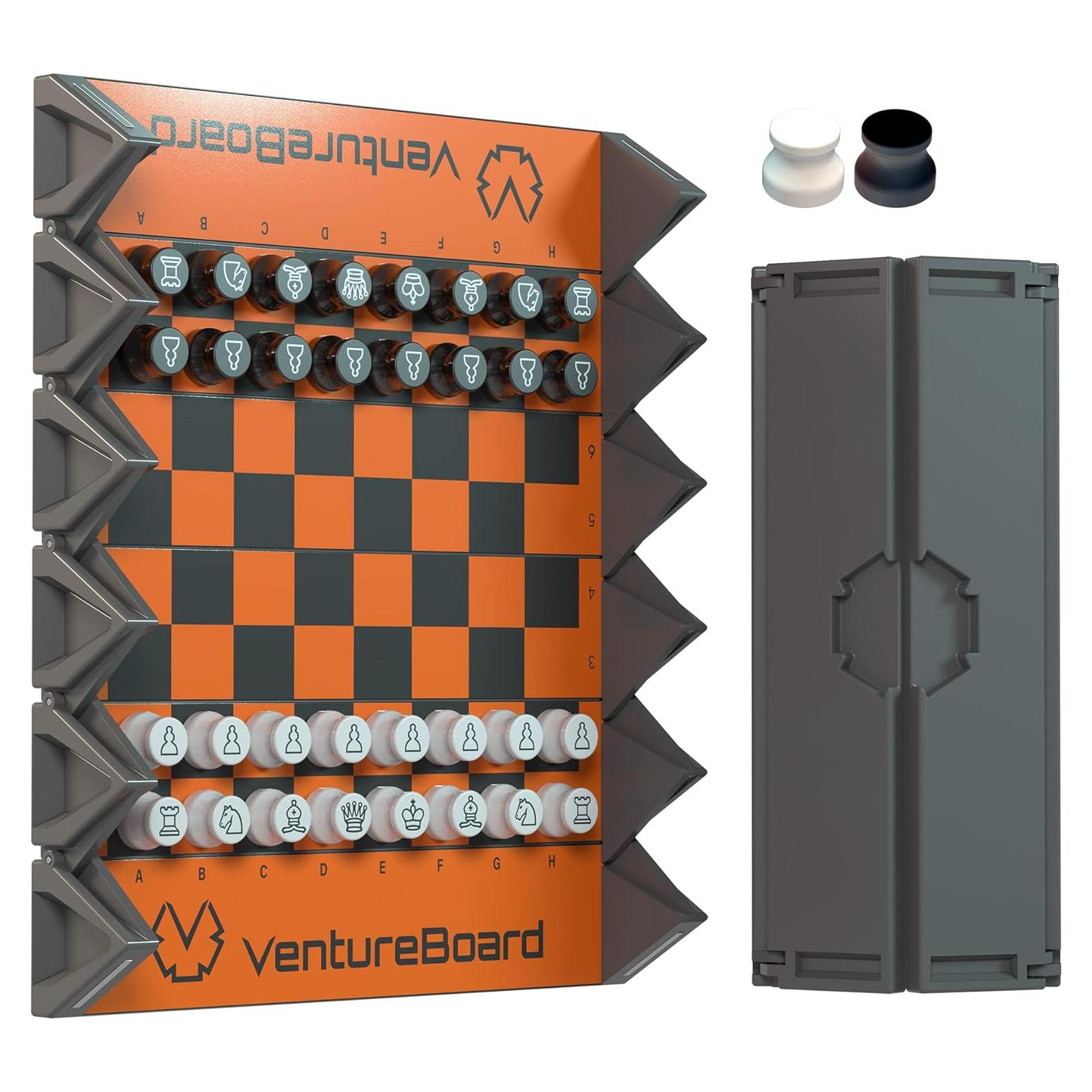 Juego de Ajedrez Magnético VentureBoard 19 cm Plegable Naranja/Gris