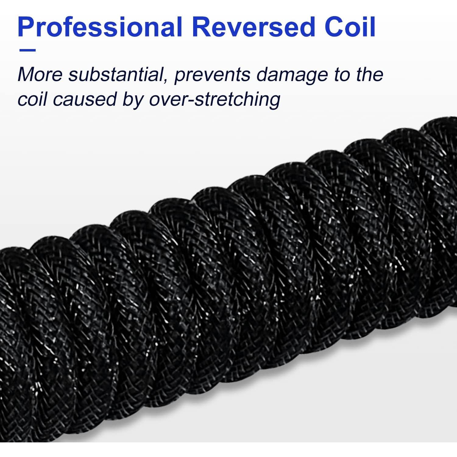 Cable Enrollado USB-C UCINNOVATE 1.8m con Conector Aviador