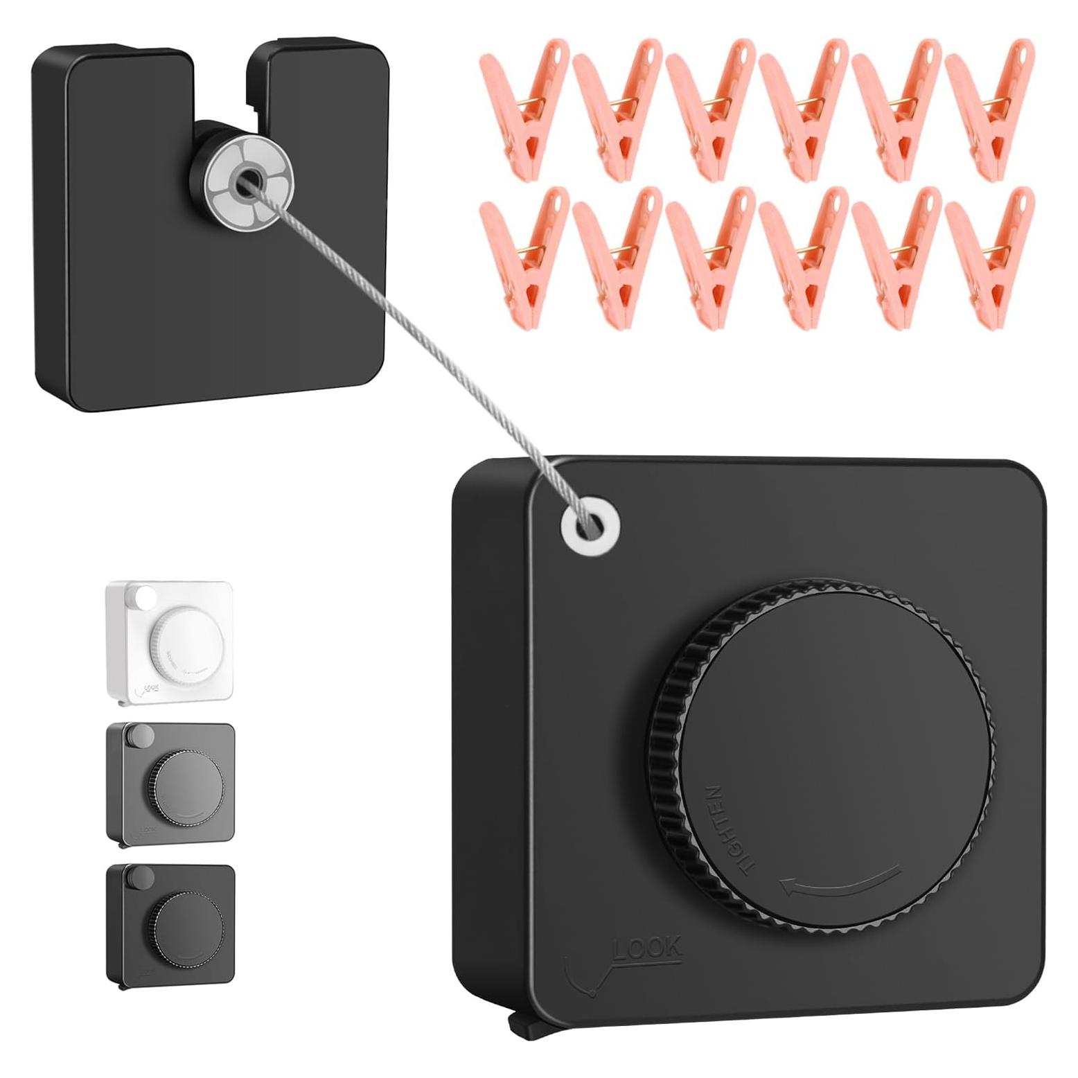 Tendedero Retráctil Interior SIWUKEH 4.78m Anti-sag con Clips