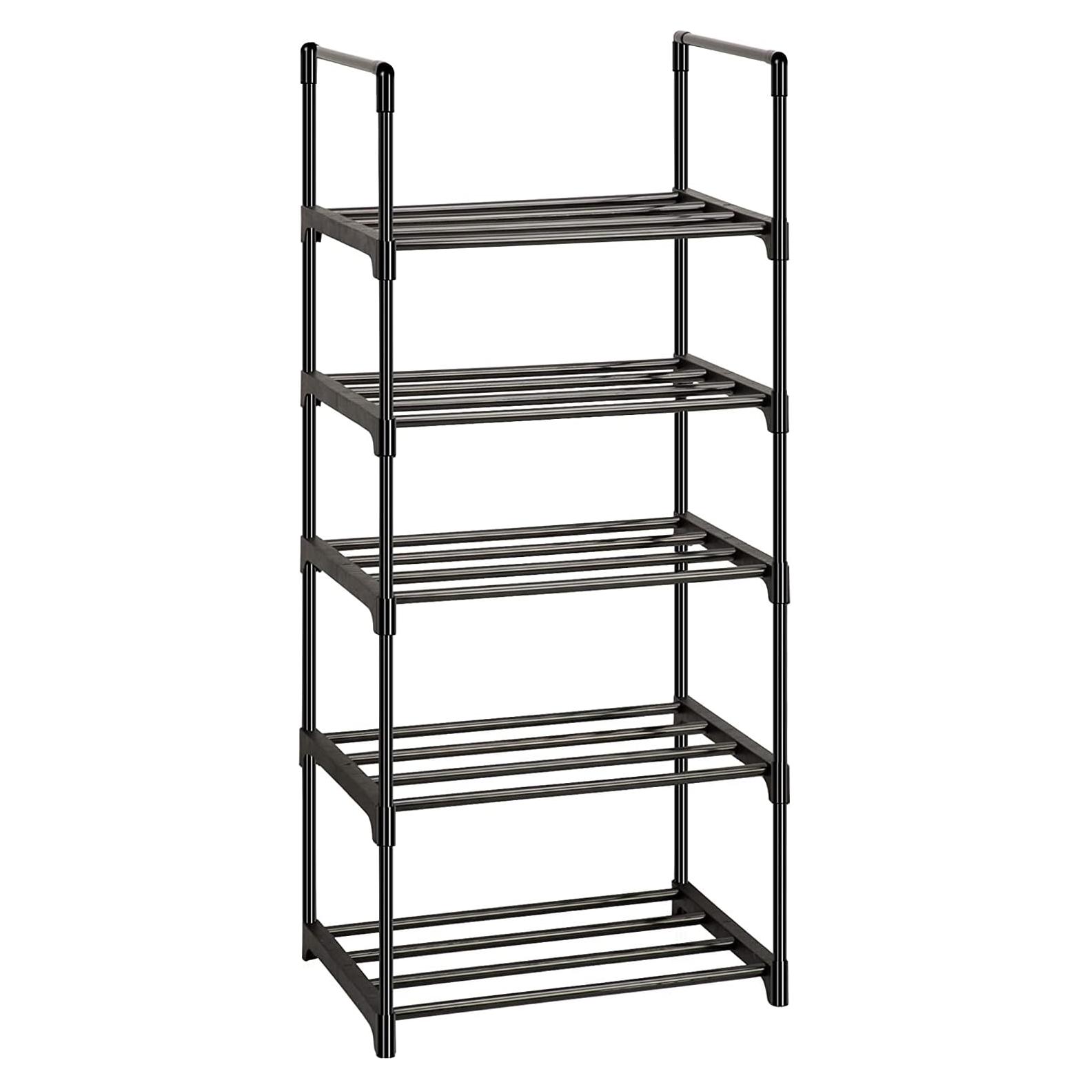 Estante de Zapatos OYREL 5 Niveles Metal Resistente Negro