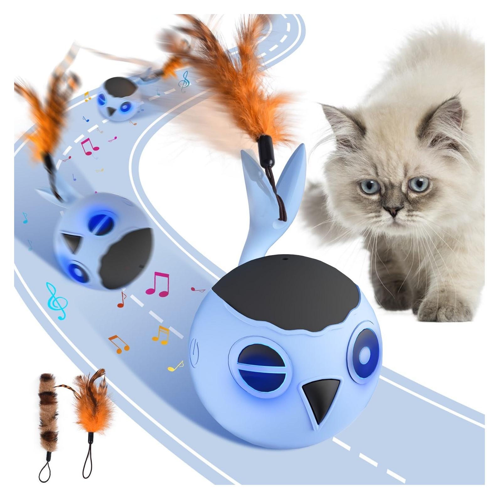 Juguete Interactivo para Gatos ORSDA T96, Bola Automática Azul