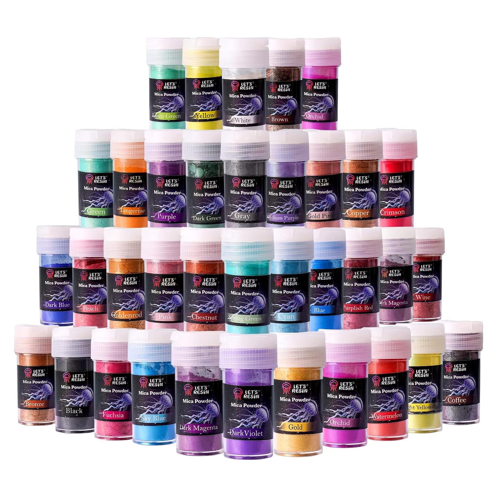 Polvo de Mica LET'S RESIN 36 Colores 180g para Manualidades