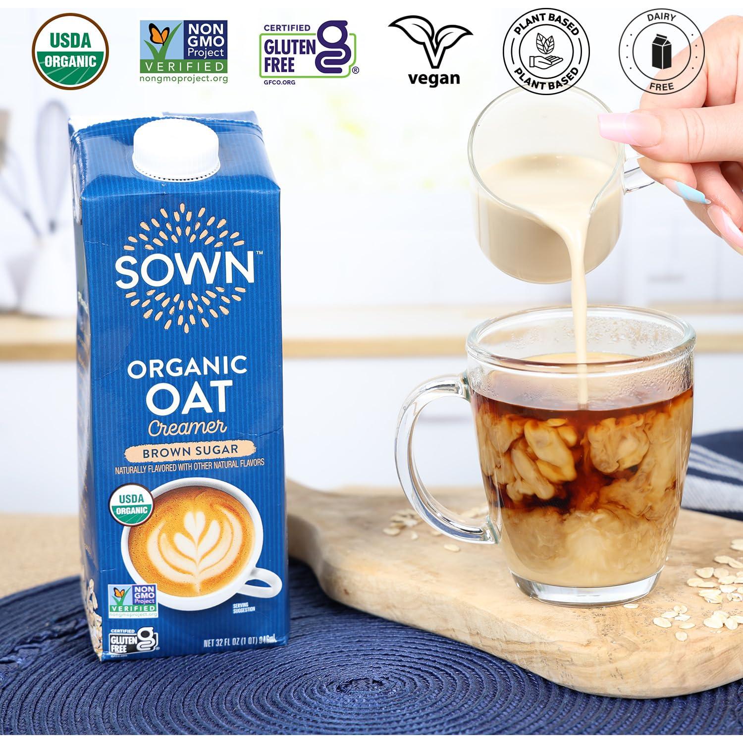 Crema de Avena Orgánica SOWN Azúcar Moreno 32oz Pack de 6