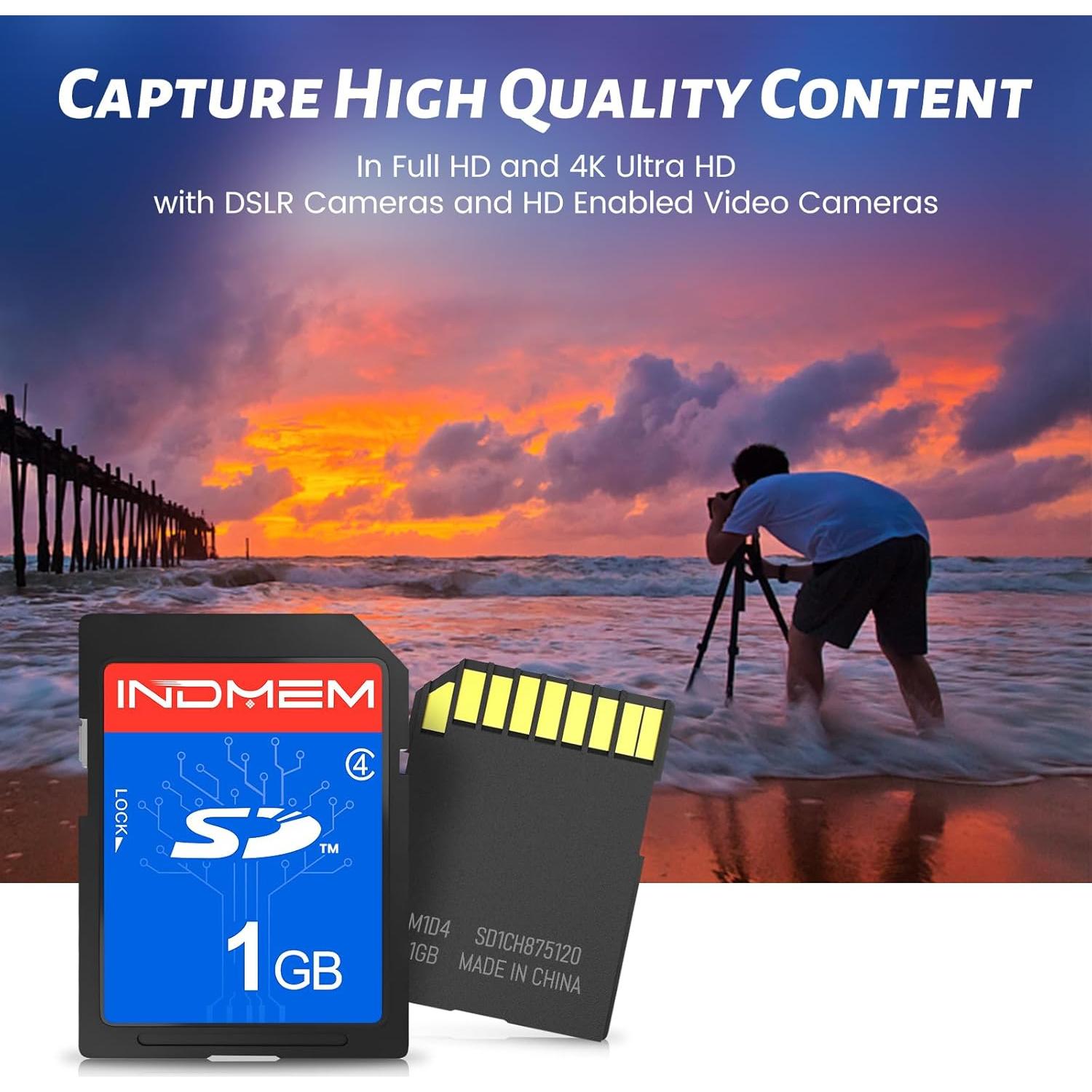 Tarjeta SD INDMEM 1GB Clase 4 - 10 Paquetes de Memoria Flash