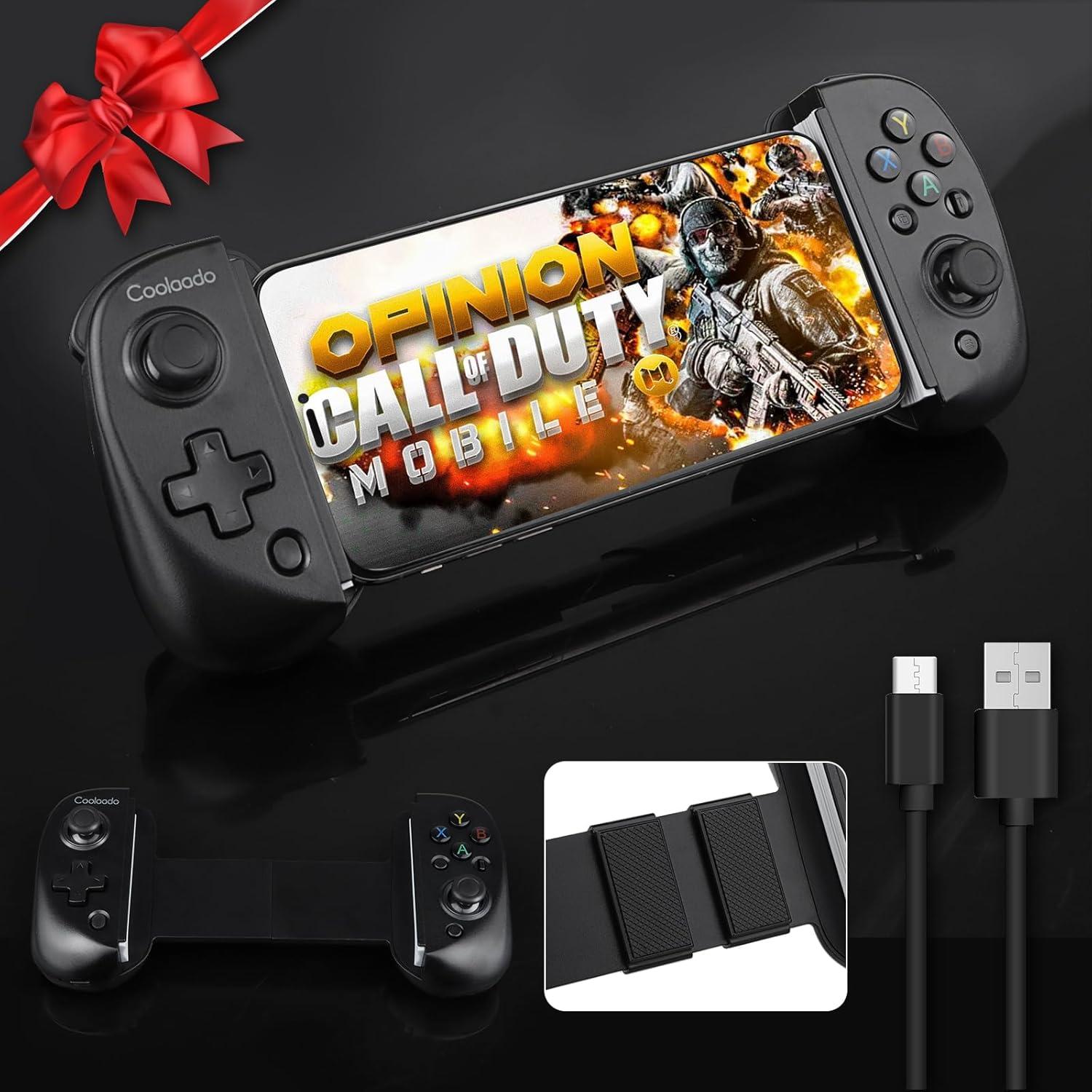 Wireless Mobile Gaming Controller for IOS & Android, Bluetooth Smartphone/Tablet Handheld Joystick Gamepad with Adjustable Clip for iPhone/iPad/Samsung etc.Support Xbox/PS3/4/Switch/PC (Black)