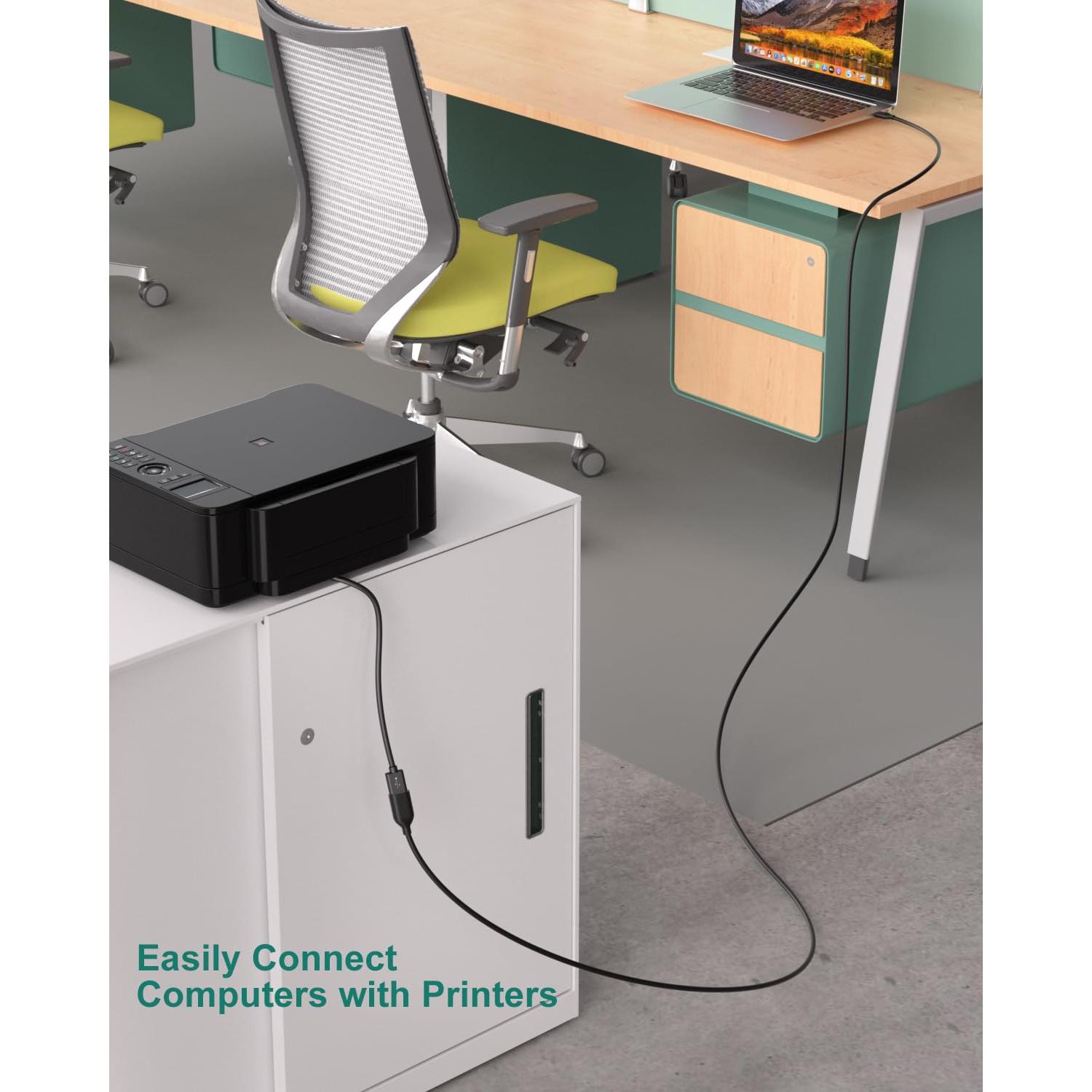 Cable de Extensión USB 2.0 Besgoods 1.83m Negro - Paquete de 4