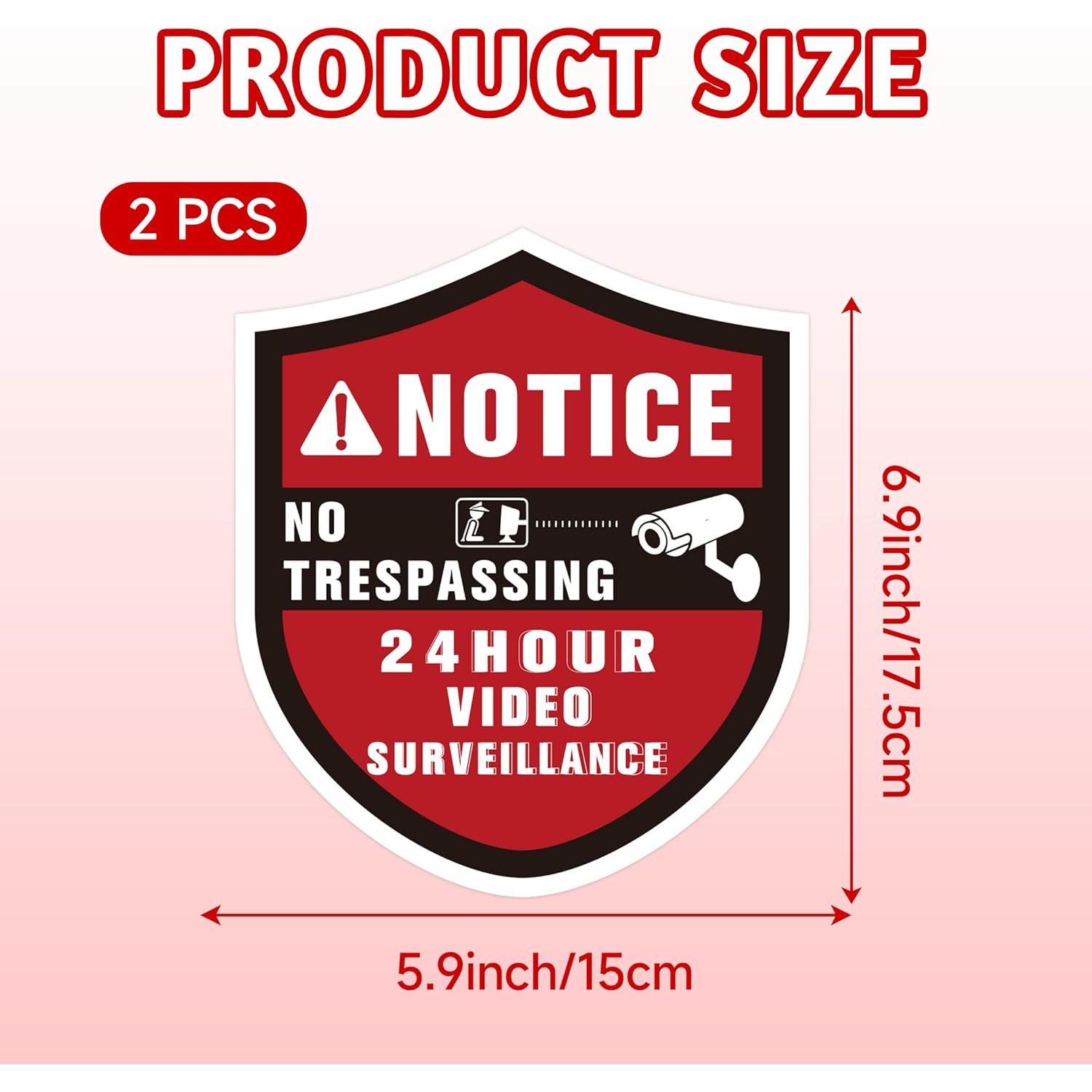 Carteles de Seguridad 24 Horas LUHIMO - 2 Piezas Vinilo