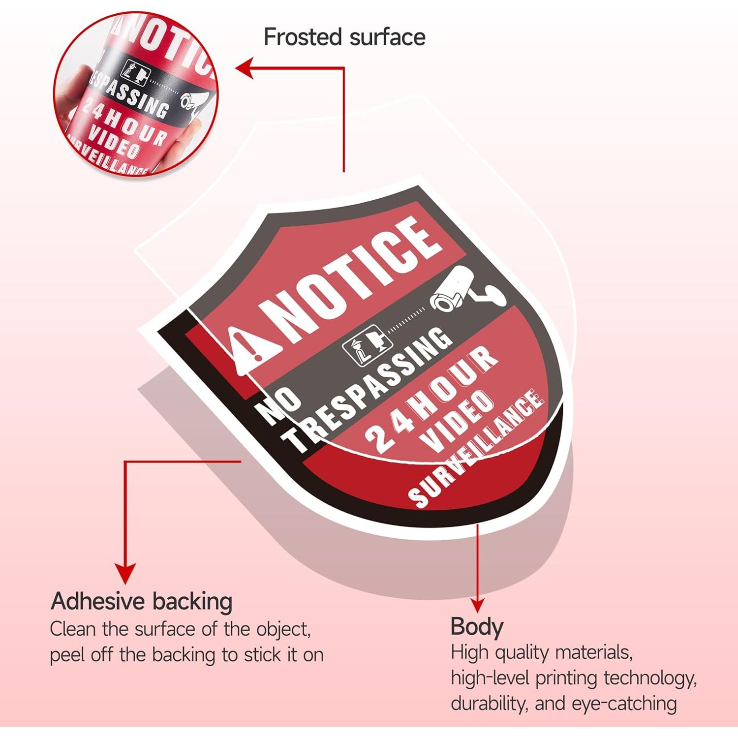 Carteles de Seguridad 24 Horas LUHIMO - 2 Piezas Vinilo