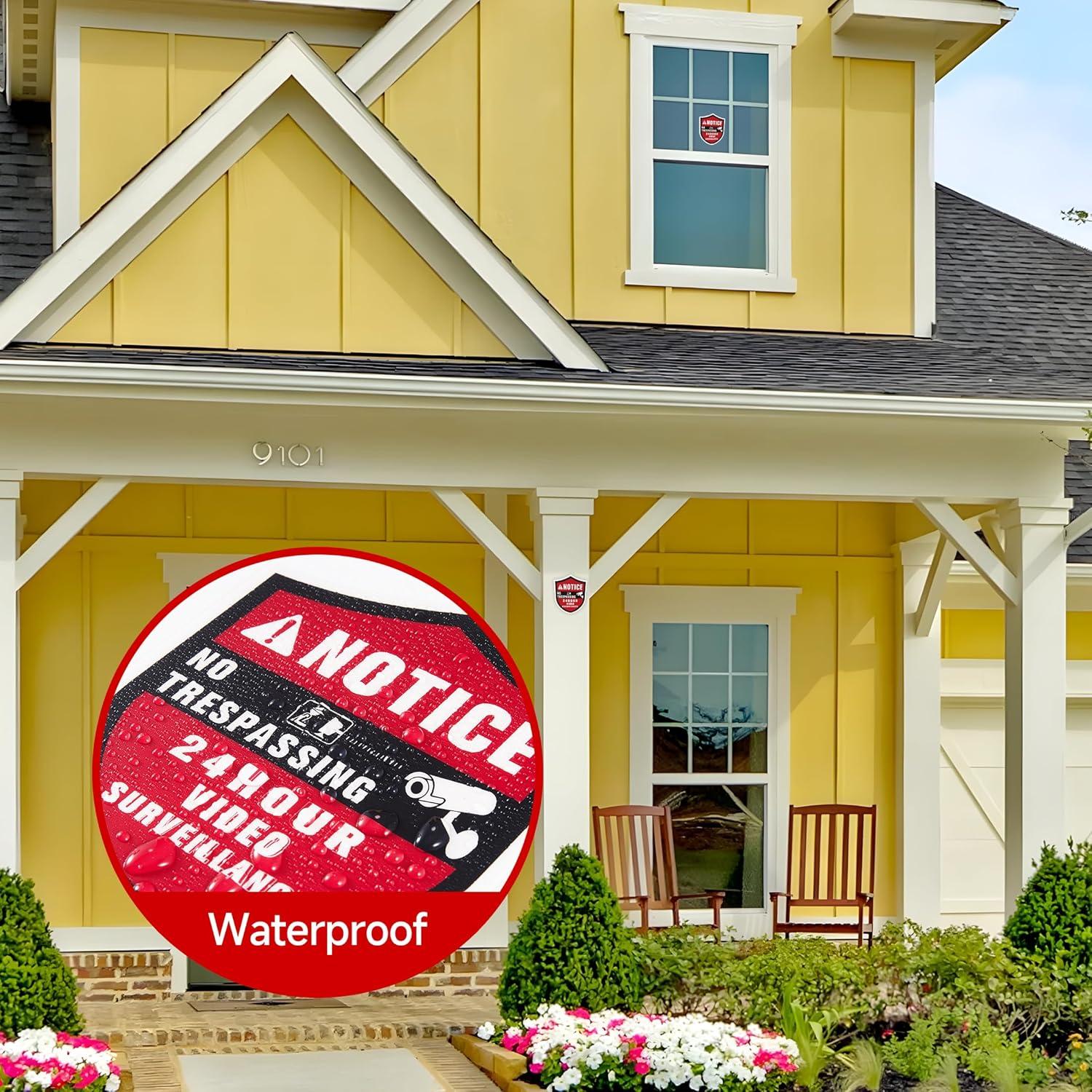 Carteles de Seguridad 24 Horas LUHIMO - 2 Piezas Vinilo