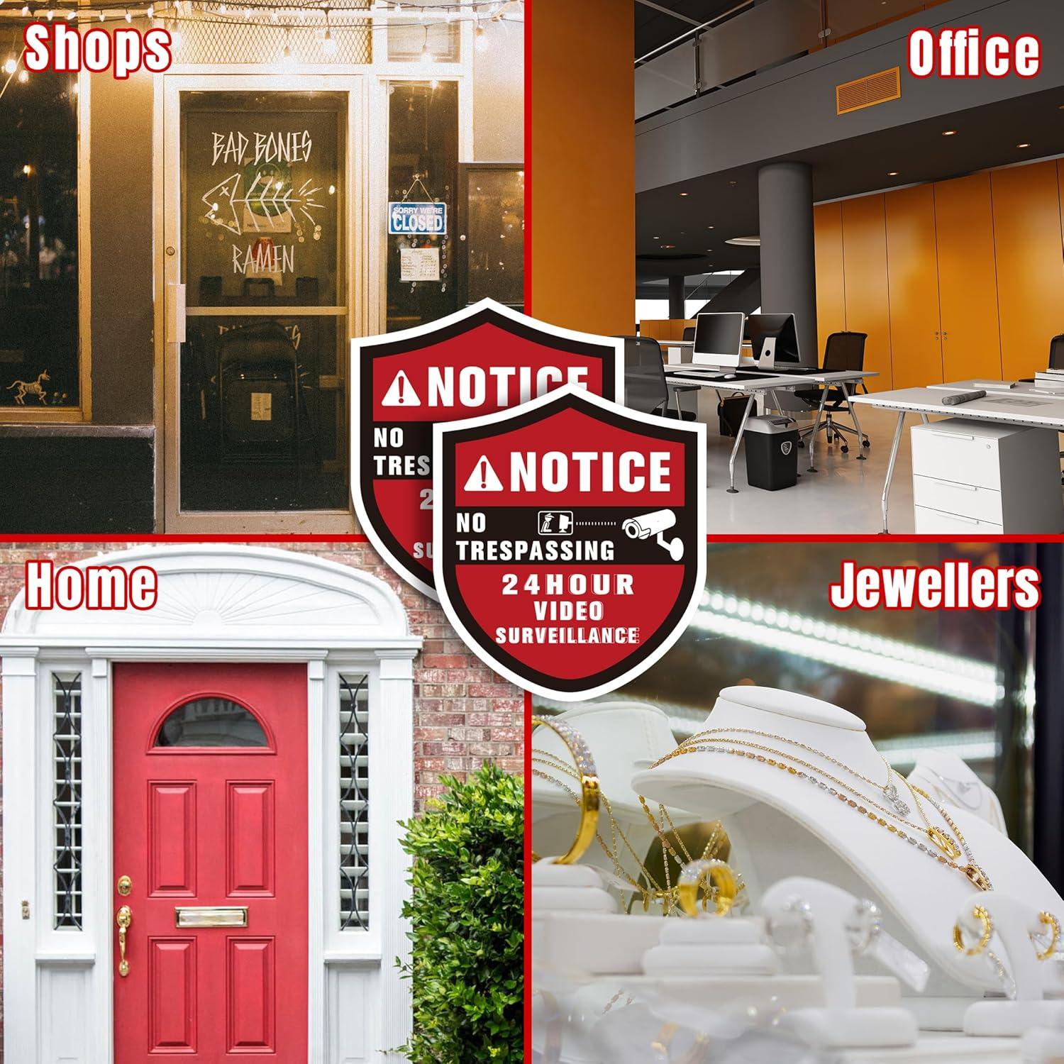 Carteles de Seguridad 24 Horas LUHIMO - 2 Piezas Vinilo