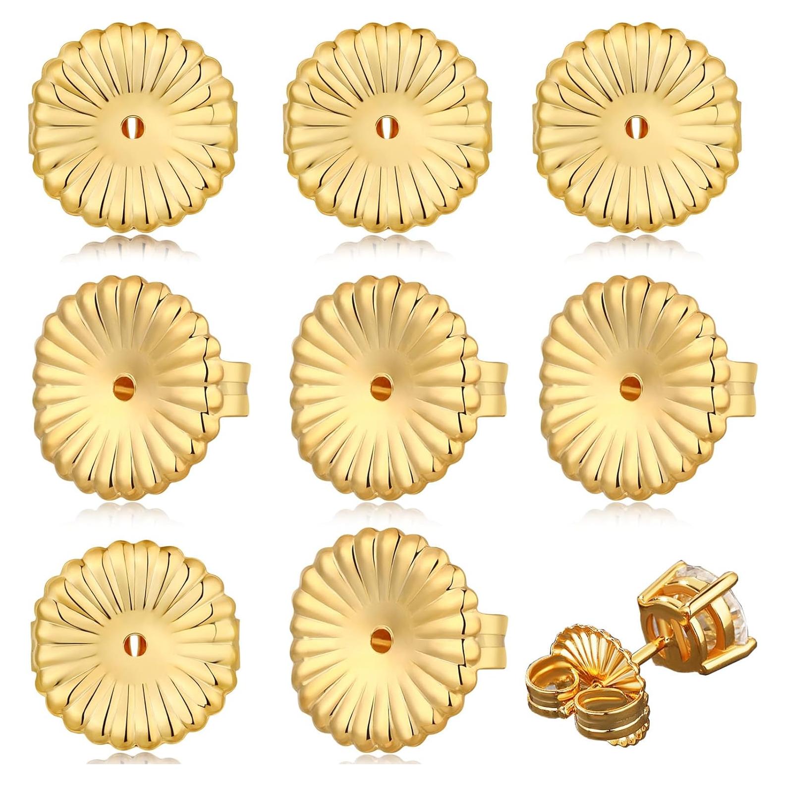 8 Piezas de Respaldos para Pendientes Formulen Dorado 9 mm