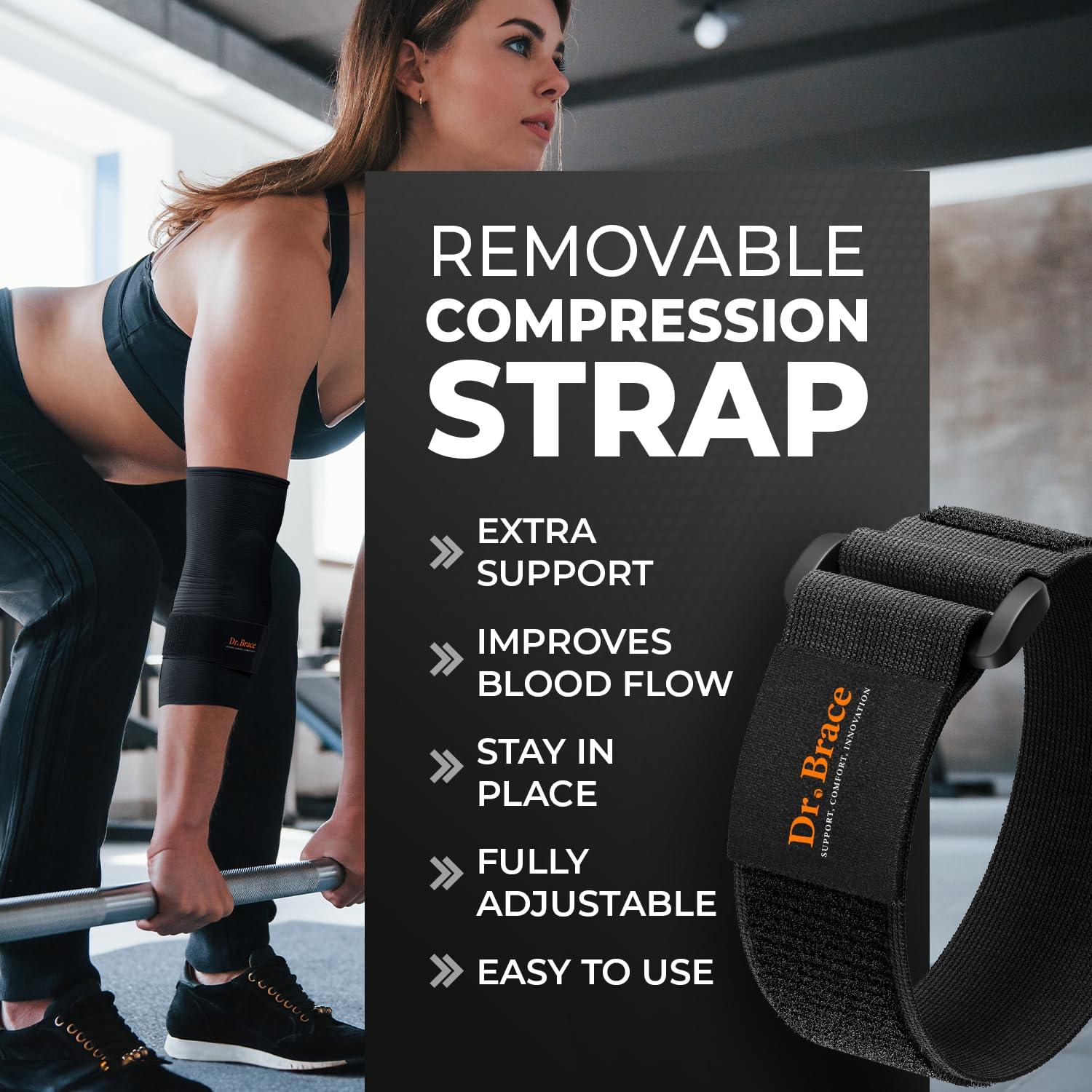 Soporte para Codo DR. BRACE® Elite con Almohadilla de Gel - Grande Negro