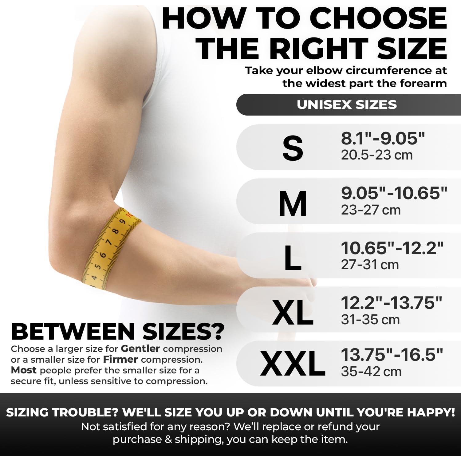 Soporte para Codo DR. BRACE® Elite con Almohadilla de Gel - Grande Negro