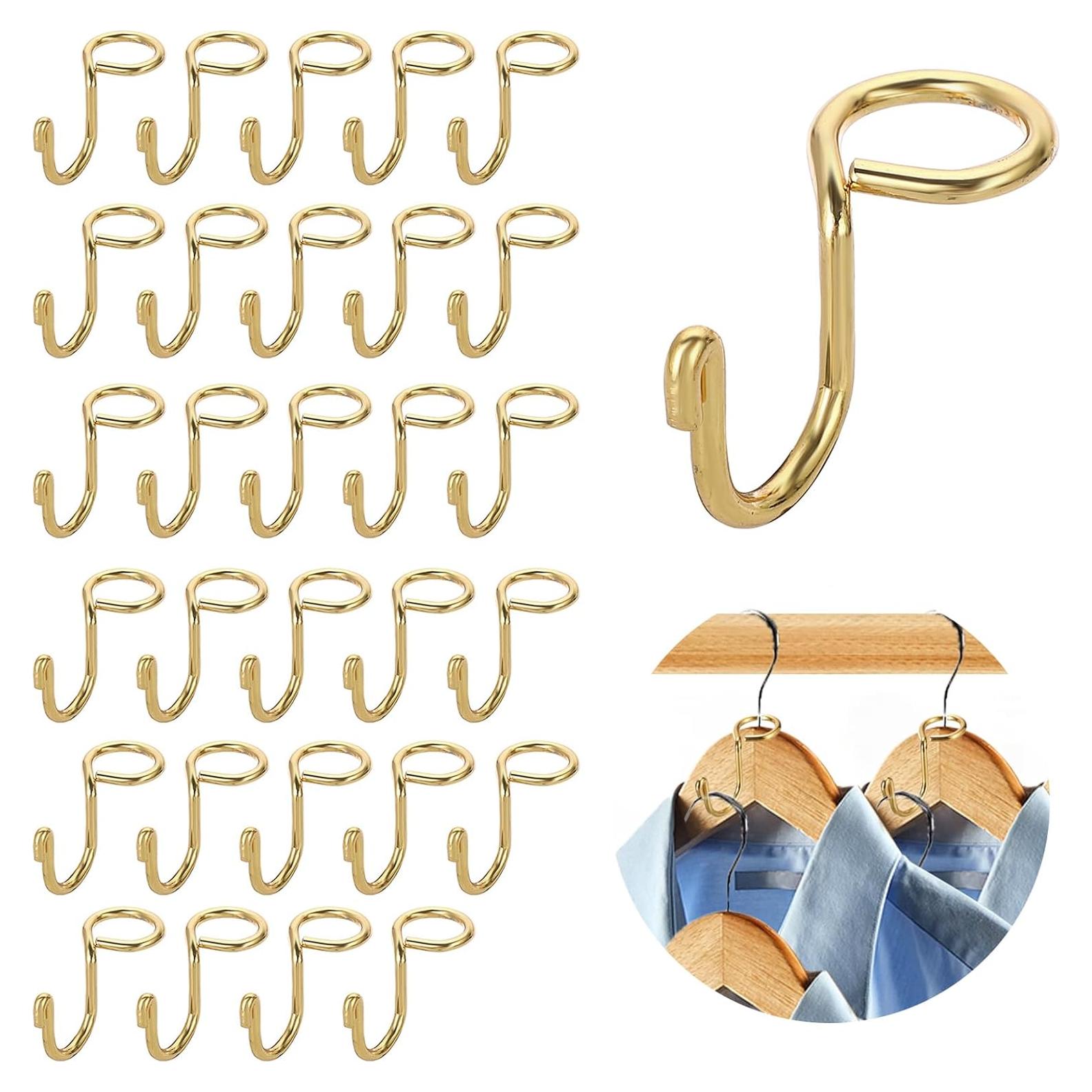 Ganchos Conectores de Perchas Kokone 30 Piezas Metal Dorado