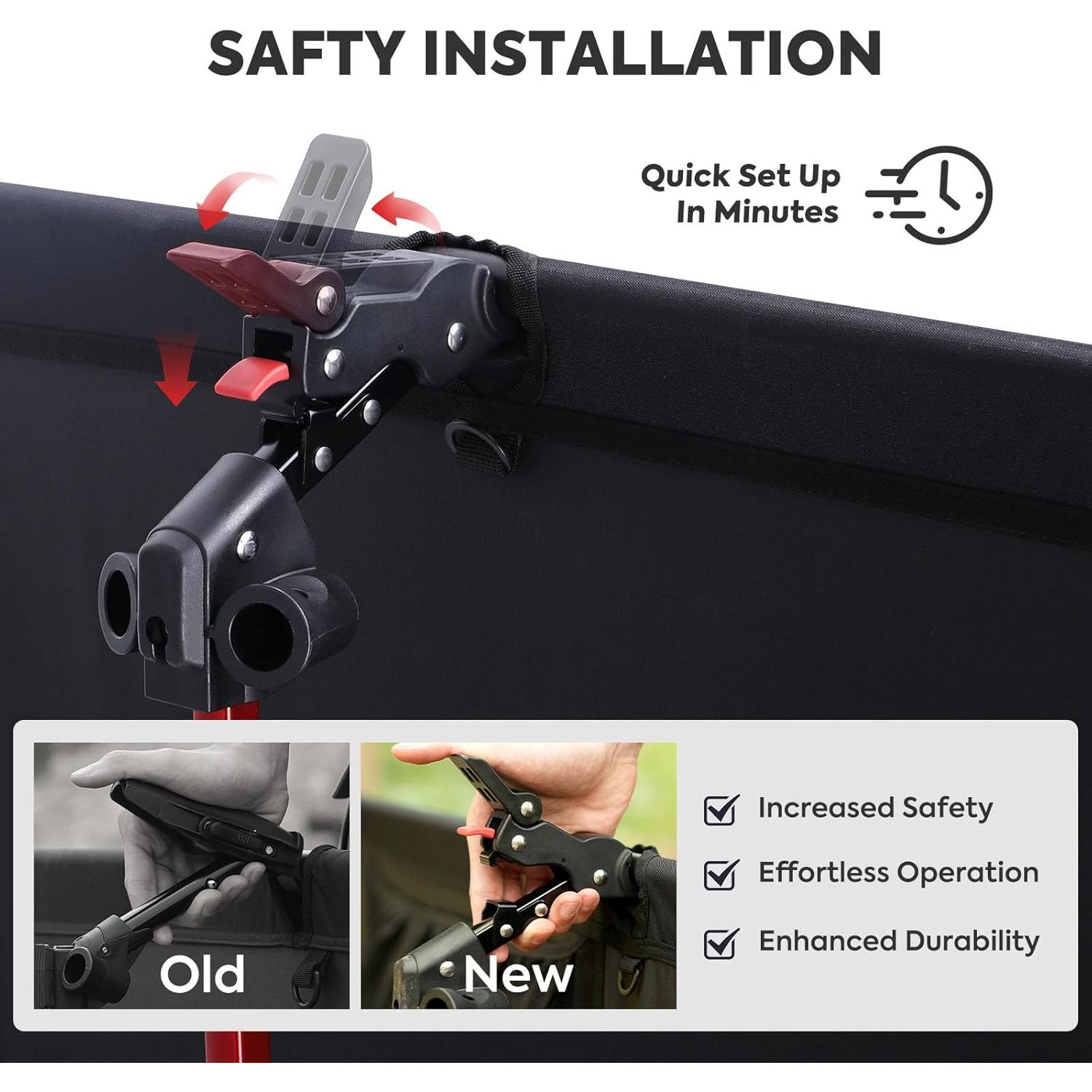 Cama de Camping ICECO XL Plegable 180 kg 190x70 cm Negra