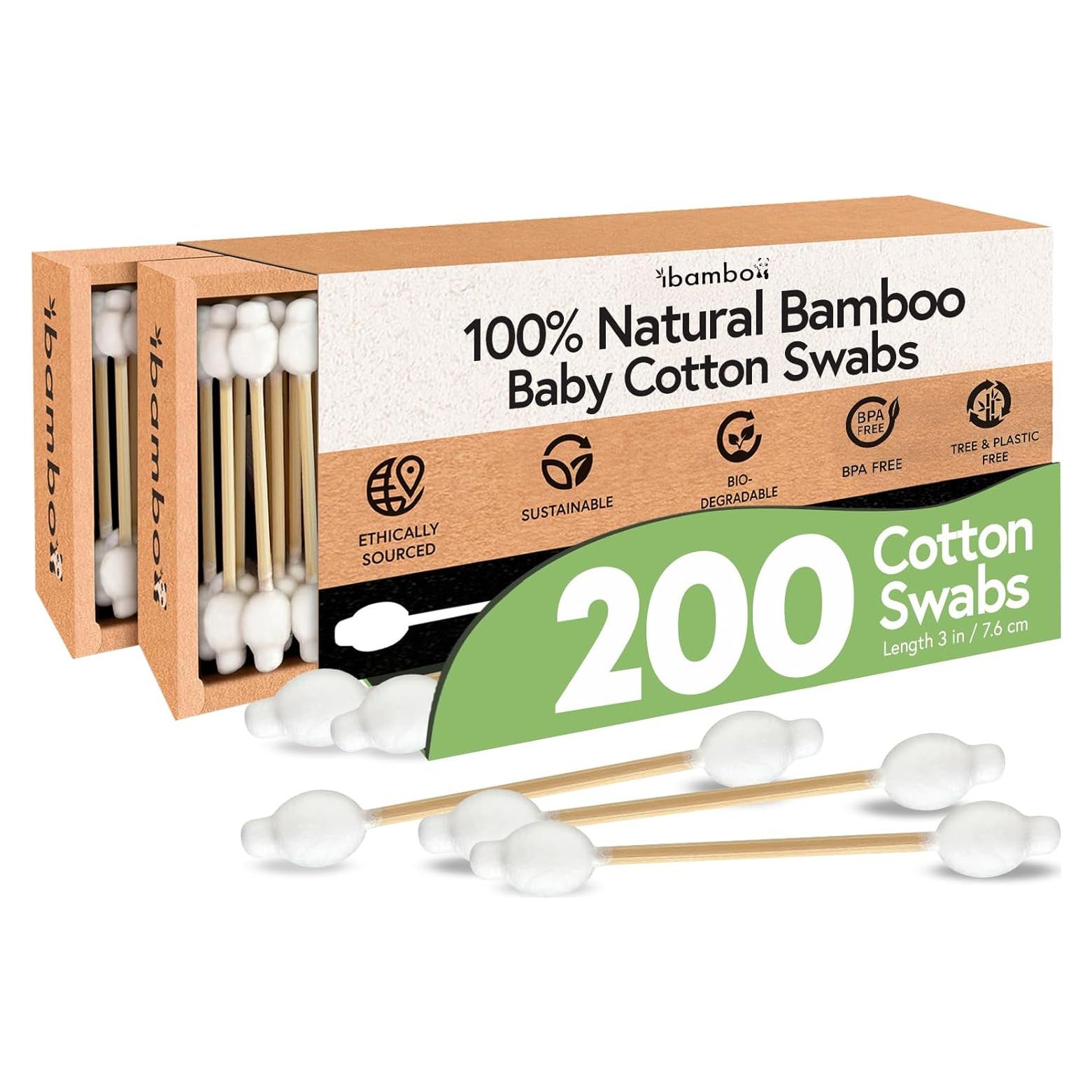 Bastones de Algodón de Bambú BIKO 200 Unidades Hipoalergénicos