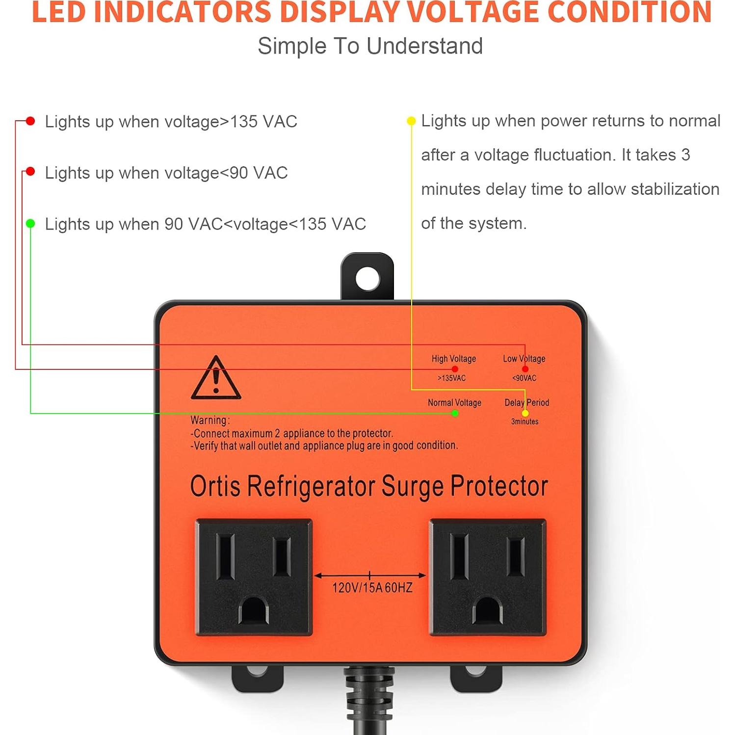 Protector de Sobretensión Ortis para Refrigerador y Electrodomésticos