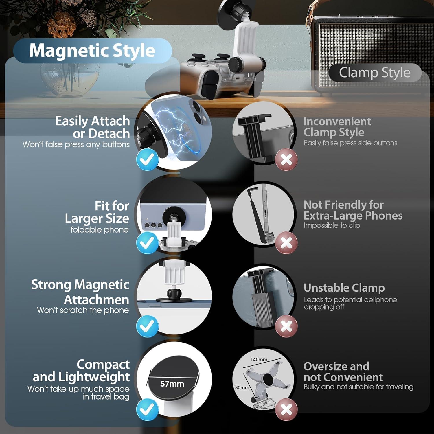 Soporte Magnético para Teléfono Orzero PS5 - Negro