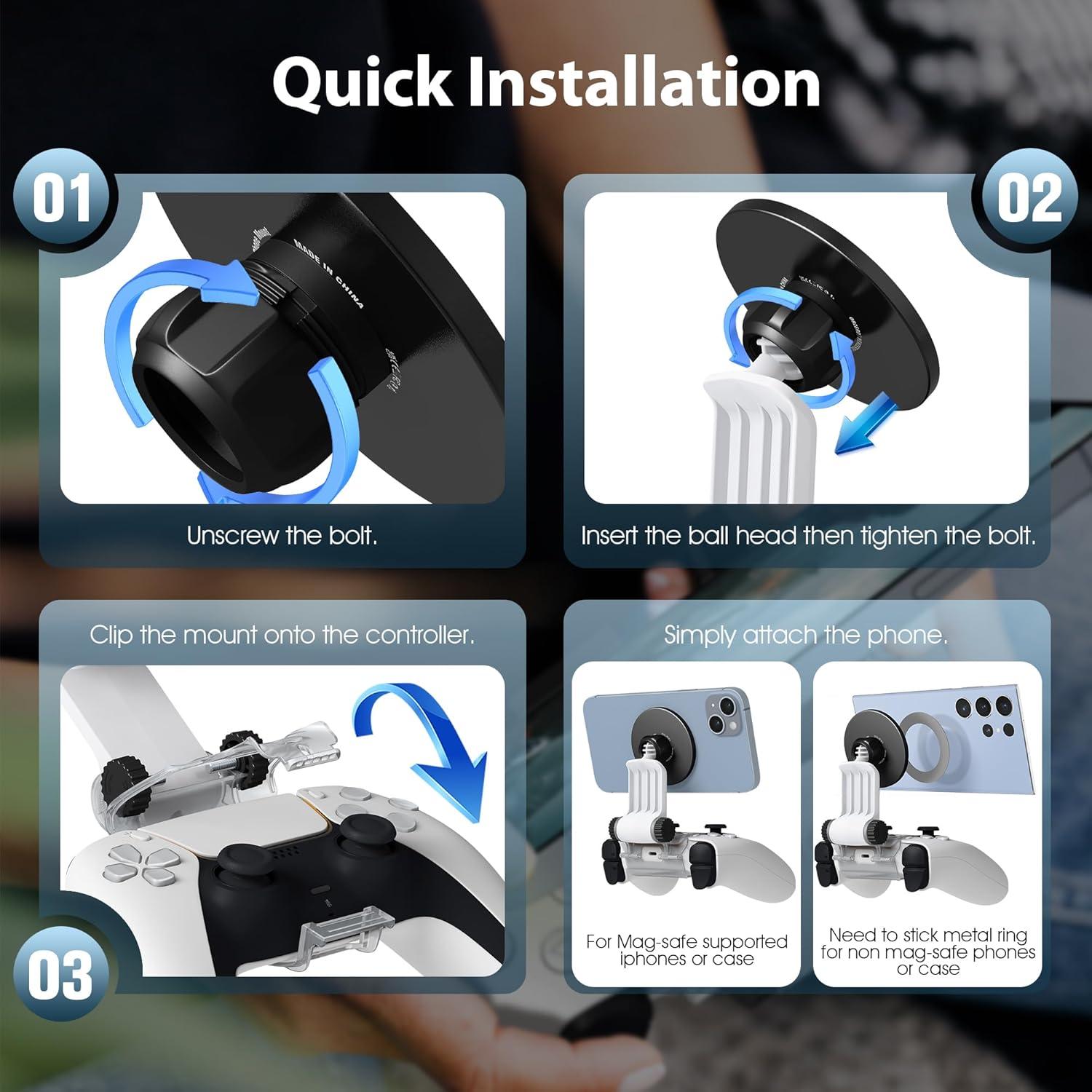 Soporte Magnético para Teléfono Orzero PS5 - Negro