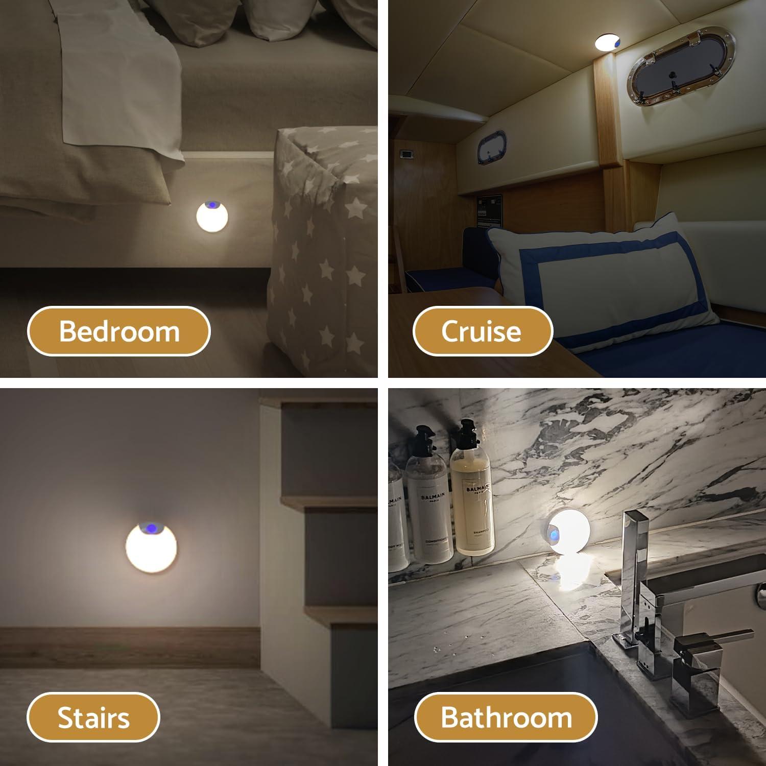 Luz Nocturna Recargable con Sensor de Movimiento 2-Pack