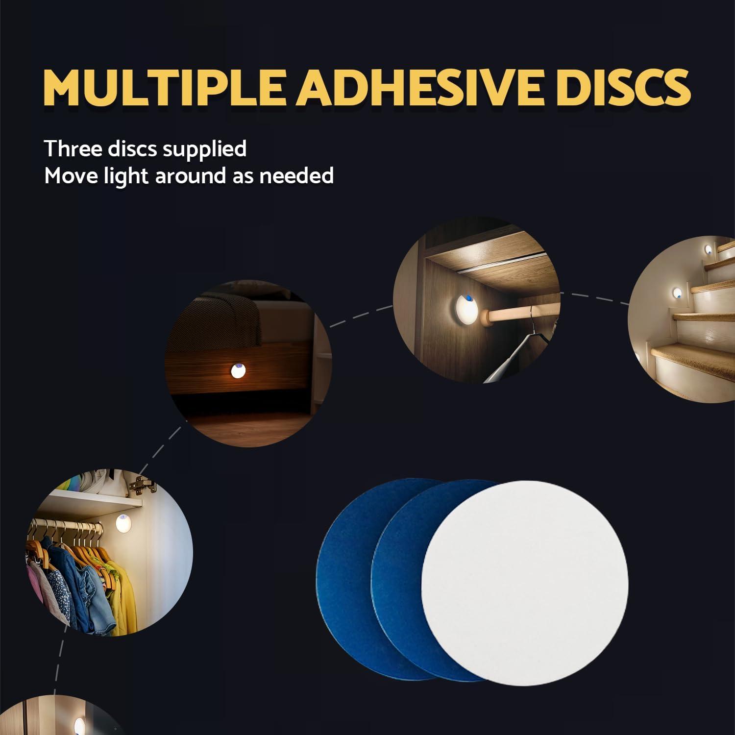 Luz Nocturna Recargable con Sensor de Movimiento 2-Pack